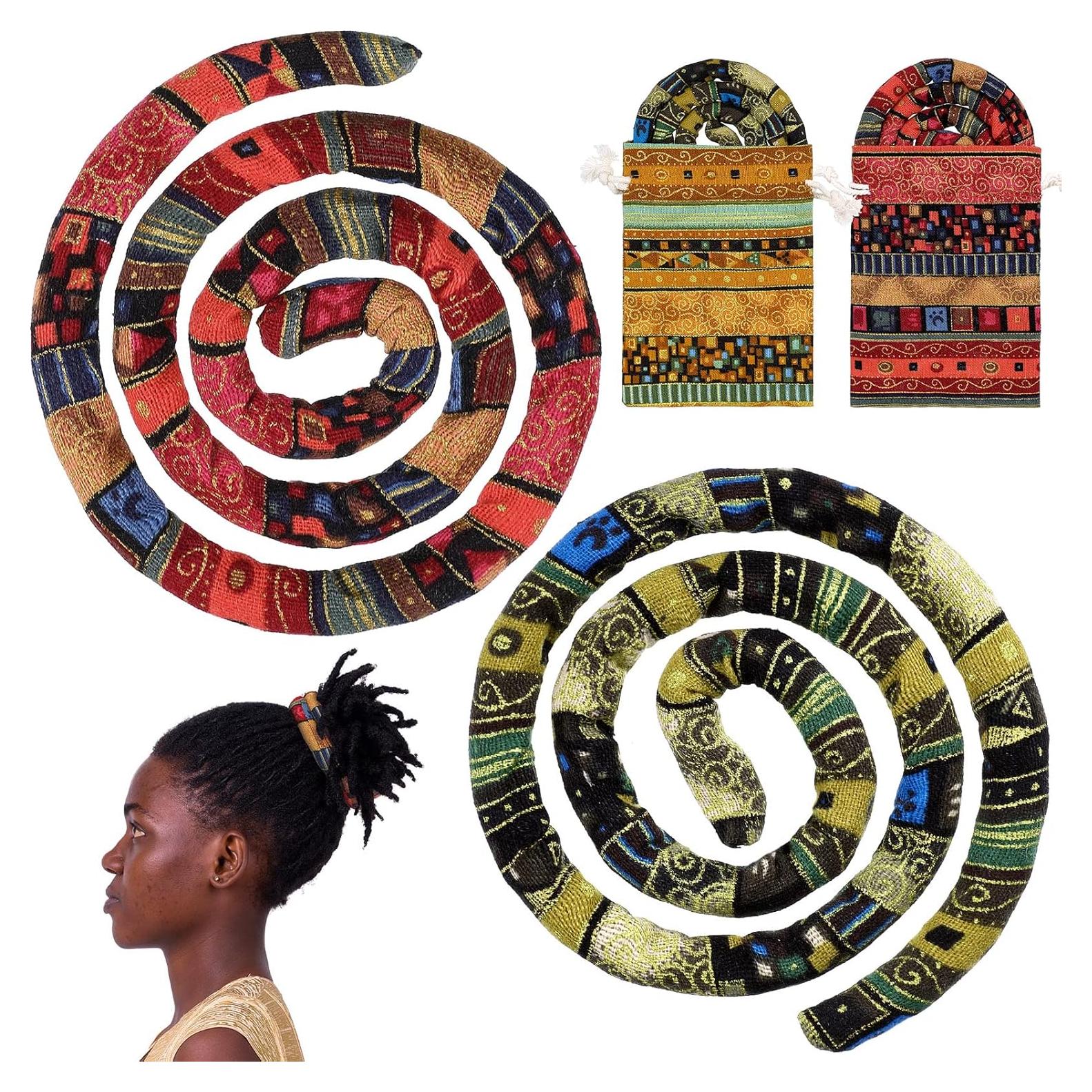 Corbatas de Cabello Espiral Hanaive 2 Pcs Patrón Chic