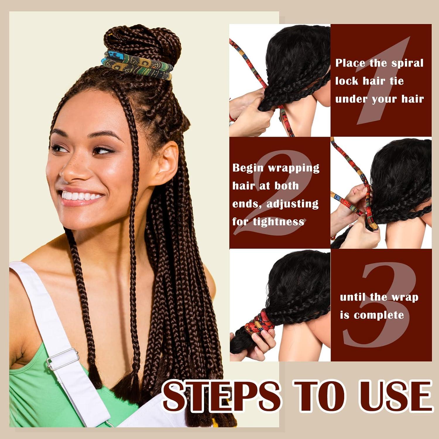 Corbatas de Cabello Espiral Hanaive 2 Pcs Patrón Chic