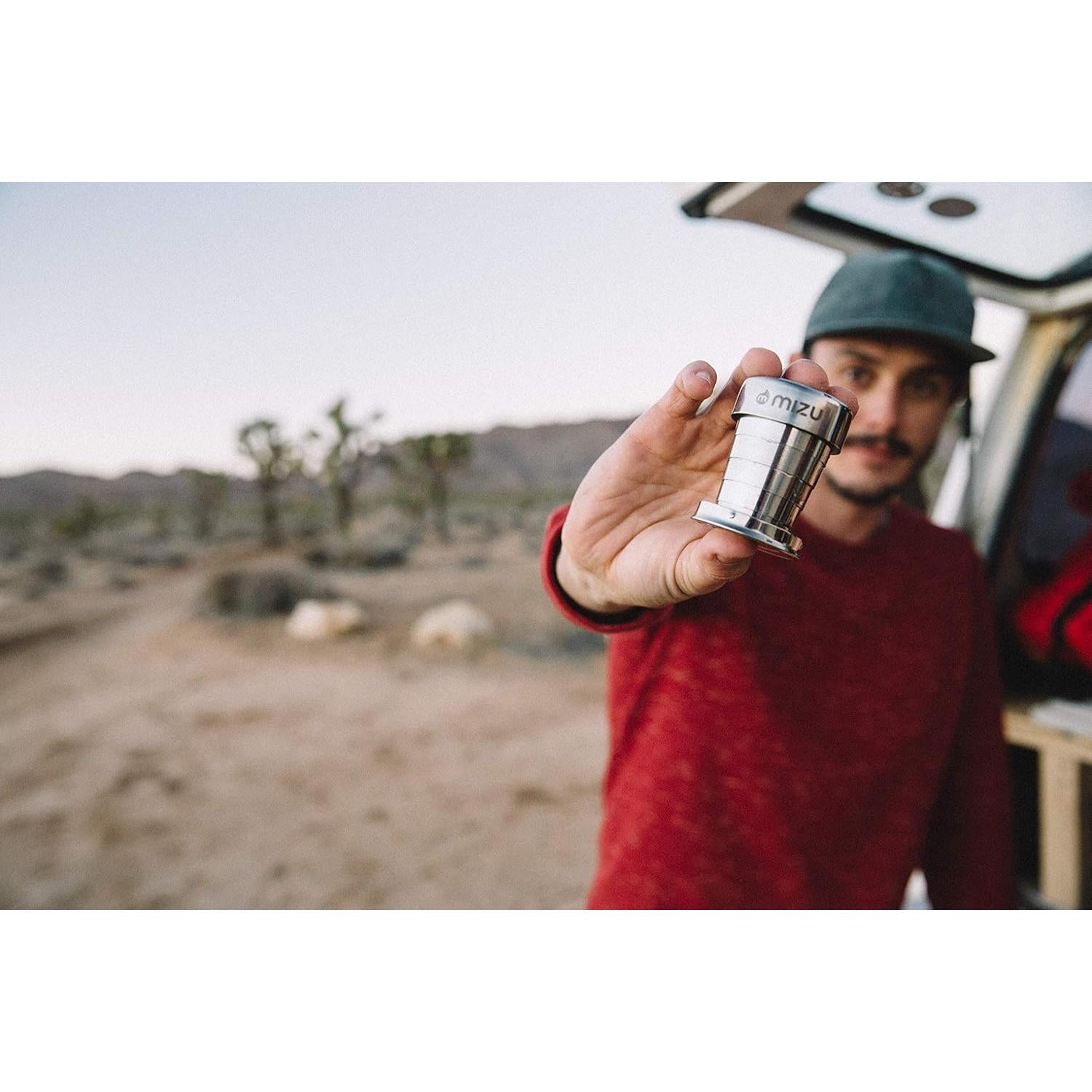 Vaso de Chupito Plegable Mizu 2 oz Acero Inoxidable Libre BPA