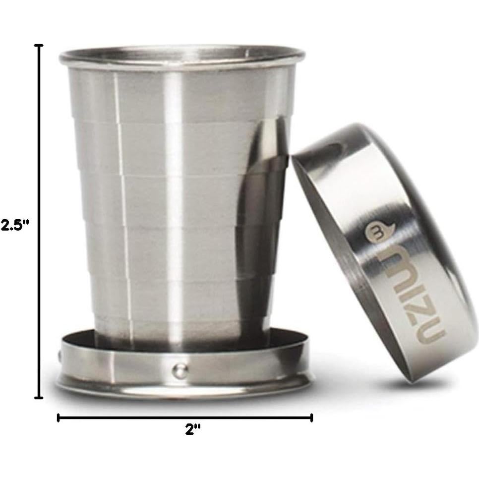 Vaso de Chupito Plegable Mizu 2 oz Acero Inoxidable Libre BPA