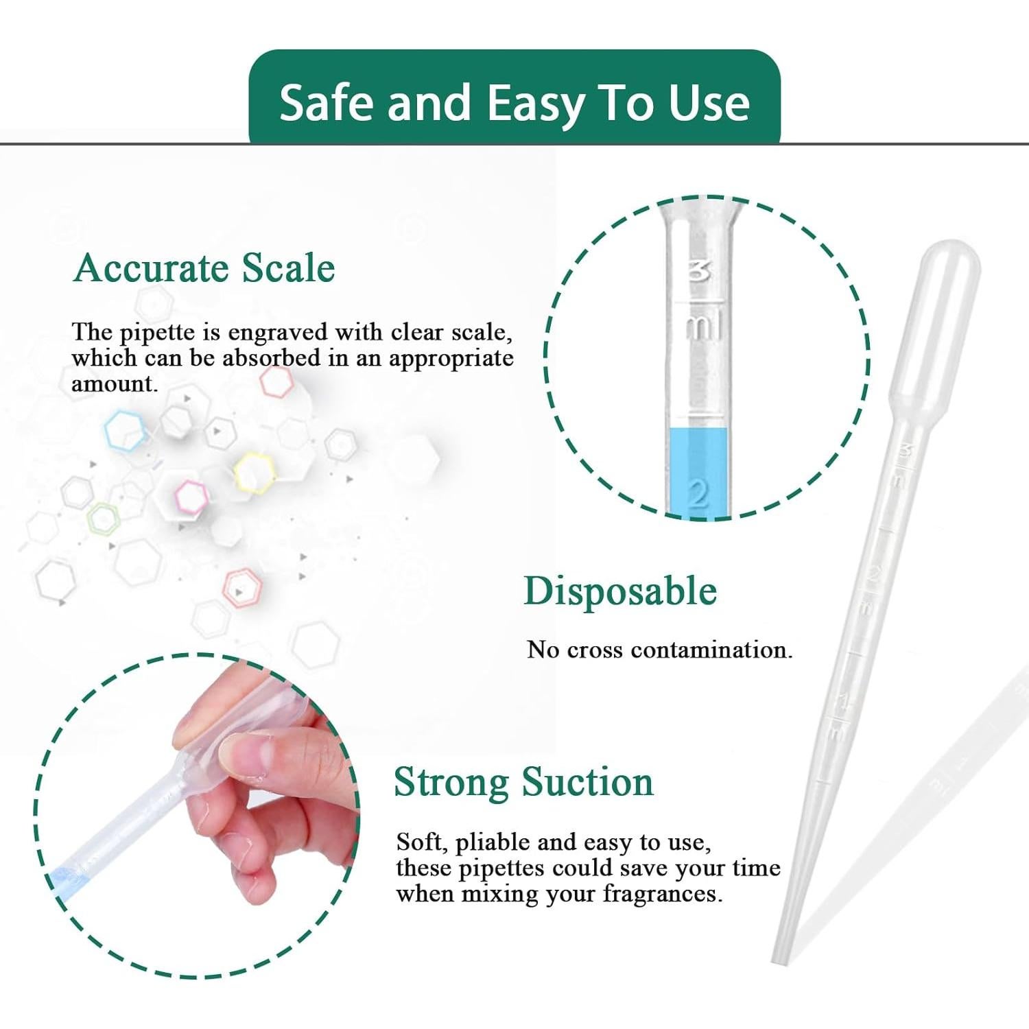 Pipetas desechables Moveland 3ml, 10 unidades, graduadas
