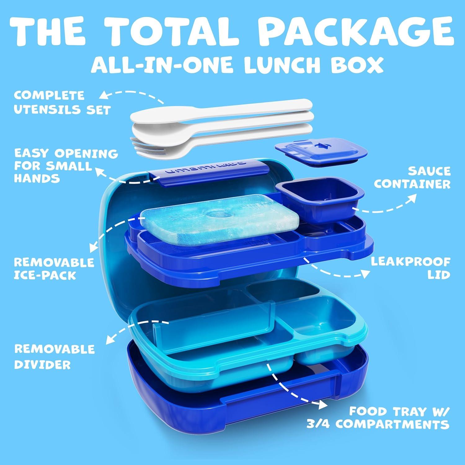 Caja Bento Umami para Niños 680 ml Azul, A Prueba de Fugas