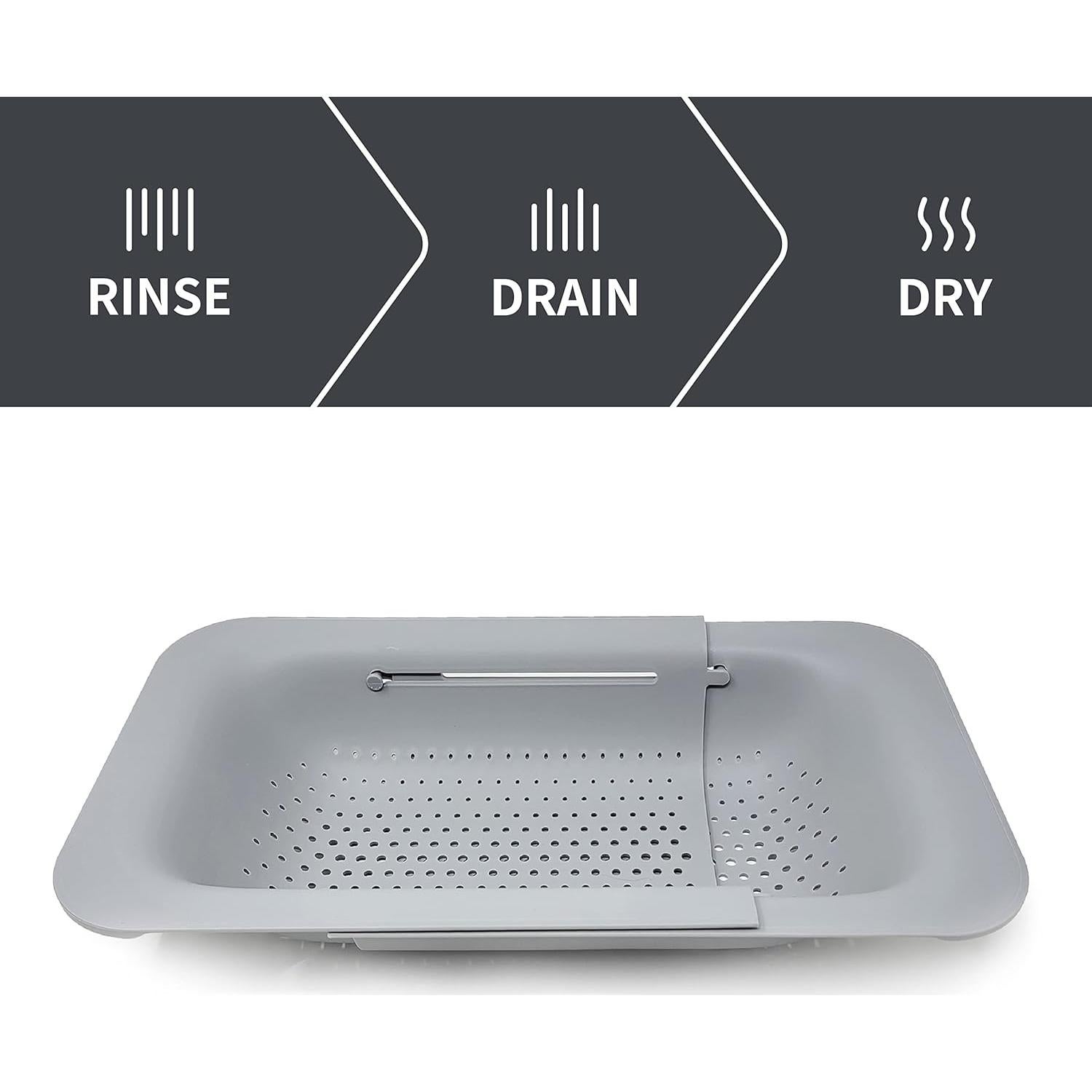 Colador Expandible Makerstep Gris 49.5x20.3 cm - Cocina