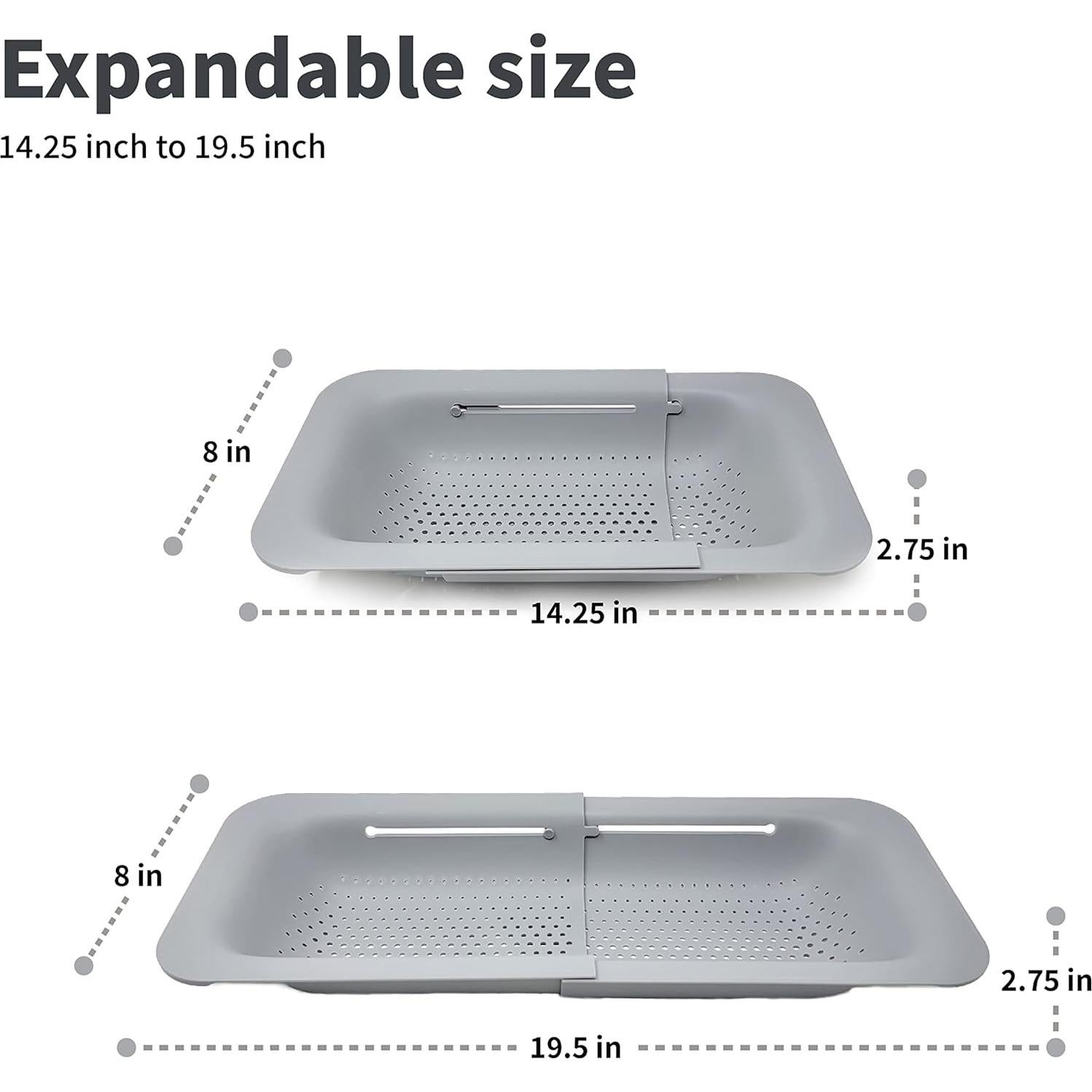 Colador Expandible Makerstep Gris 49.5x20.3 cm - Cocina