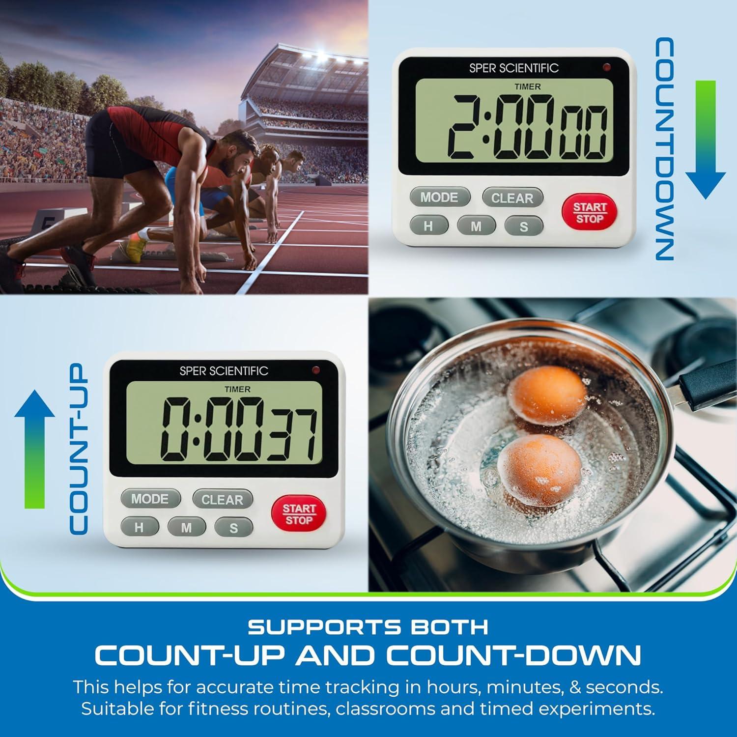 Temporizador Digital de 24 Horas Sper Scientific 810001 con Alarma y Luz LED