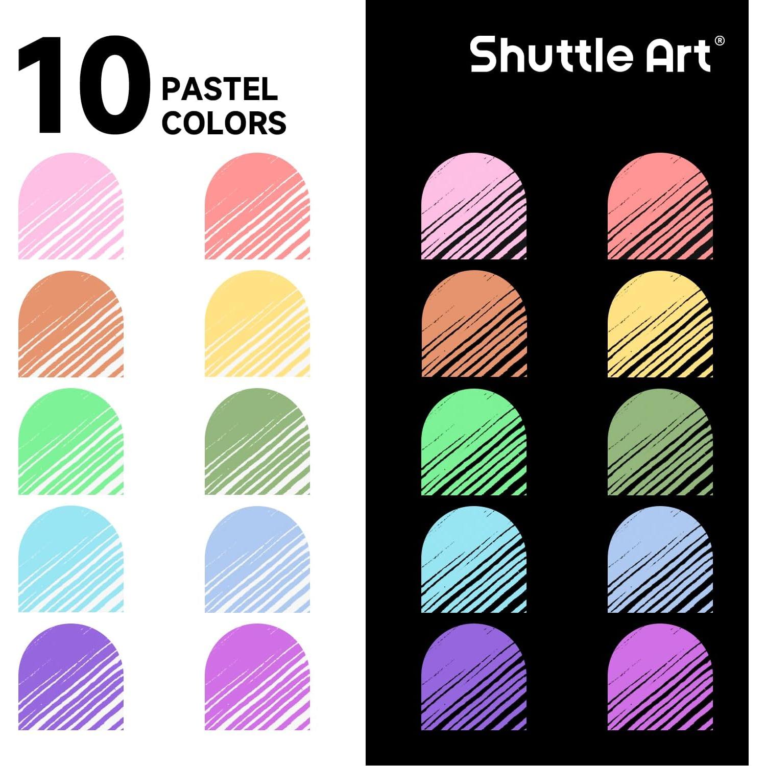 Bolígrafos de Gel Retráctiles Shuttle Art, 10 Colores Pastel 0.7mm