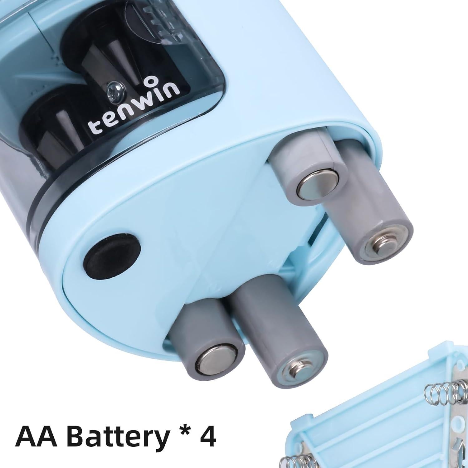 Sacapuntas eléctrico Tihoo azul para lápices 6-12mm doble orificio