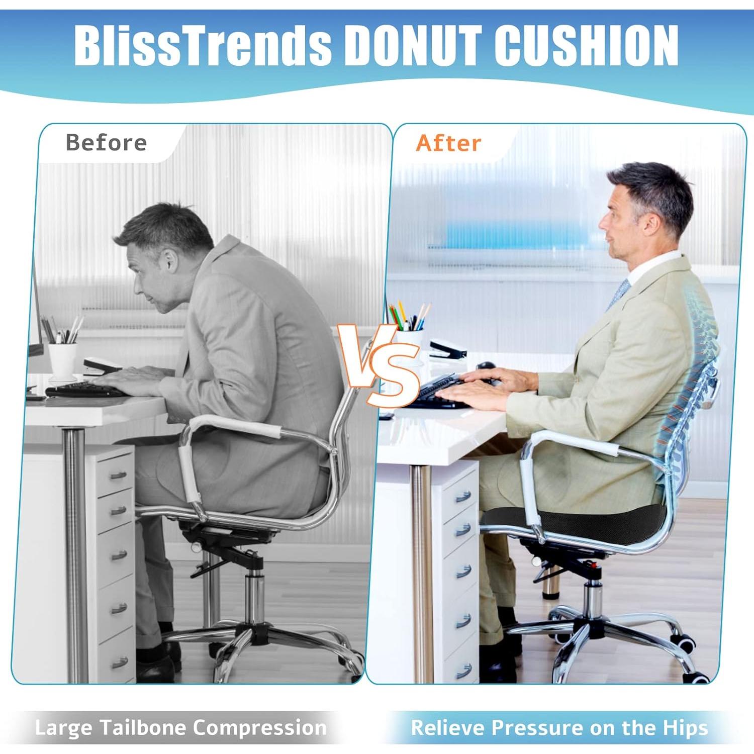 Cojín de Asiento Ergonómico BlissTrends - Alivio Dolor Cola