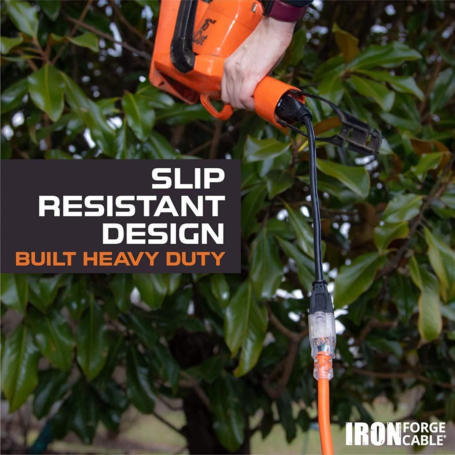 Cable de Extensión Exterior Naranja 6 Pies 15A CABLE DE FORJA DE HIERRO