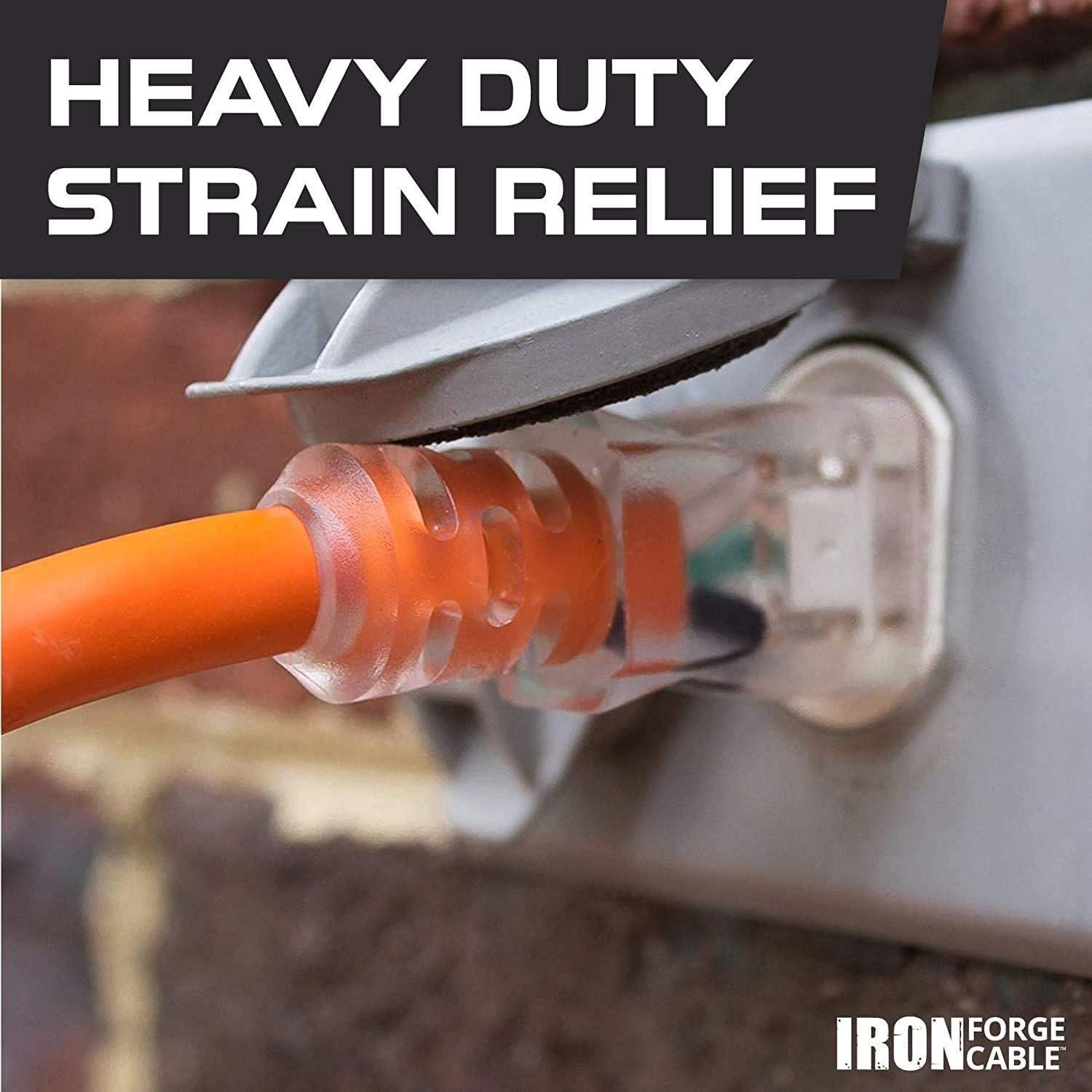 Cable de Extensión Exterior Naranja 6 Pies 15A CABLE DE FORJA DE HIERRO