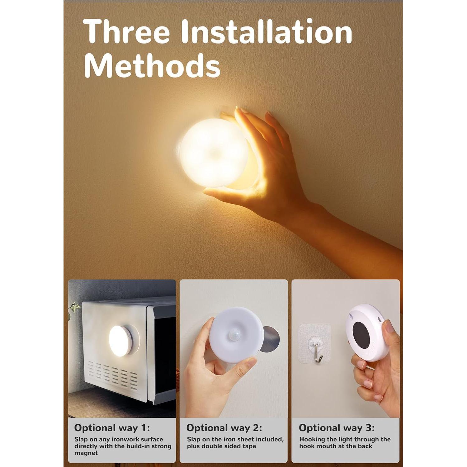 Homelist 3 Paquete Luces LED Puck con Sensor de Movimiento