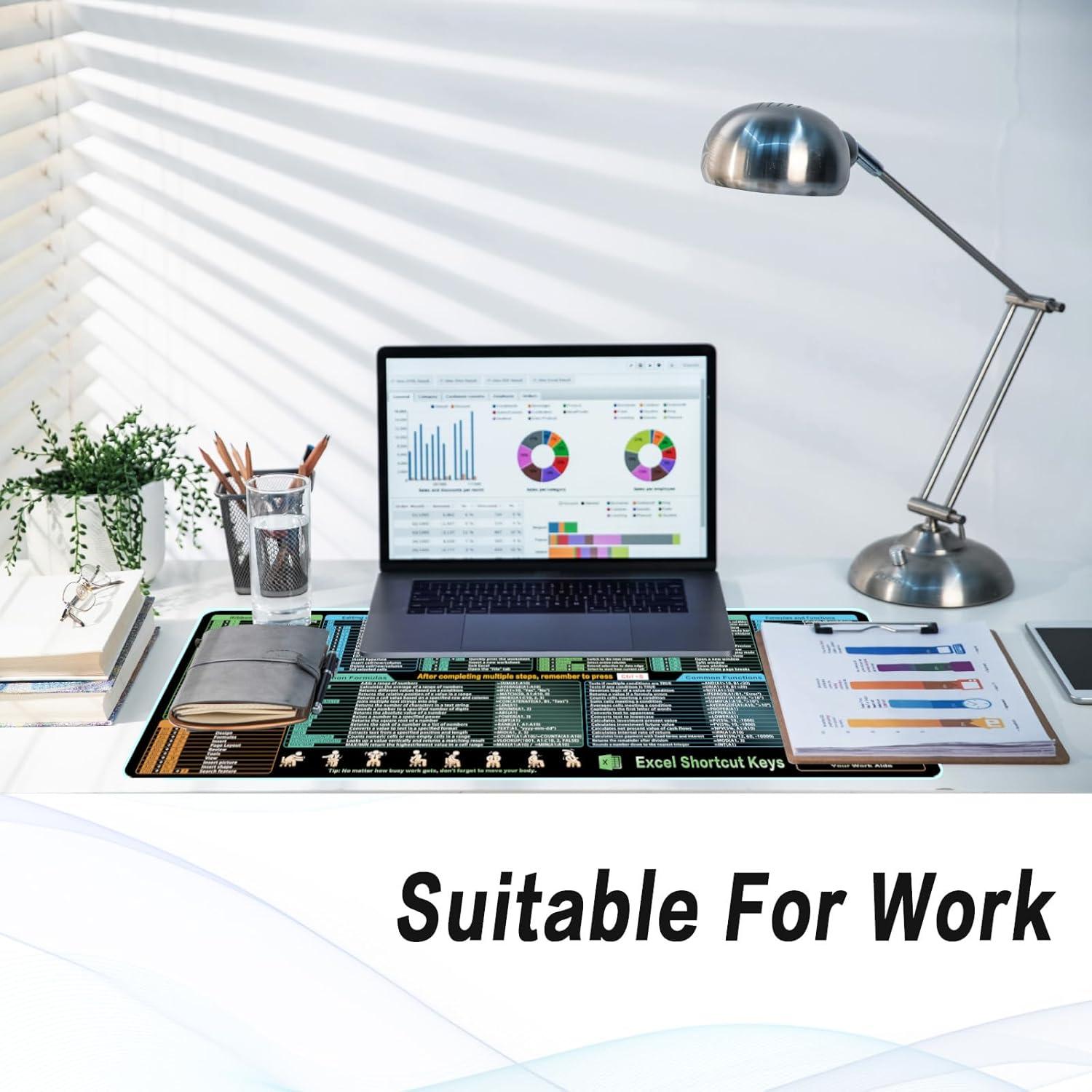 Alfombrilla de Ratón XL Kinevolve con Atajos de Excel 80x30 cm