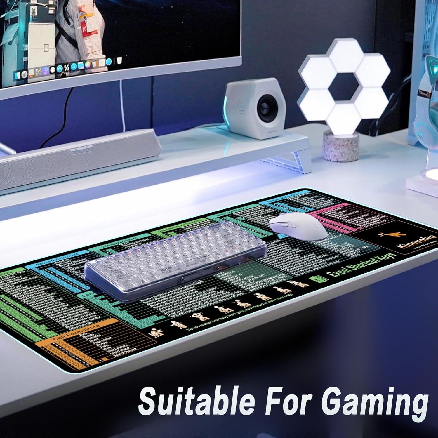 Alfombrilla de Ratón XL Kinevolve con Atajos de Excel 80x30 cm