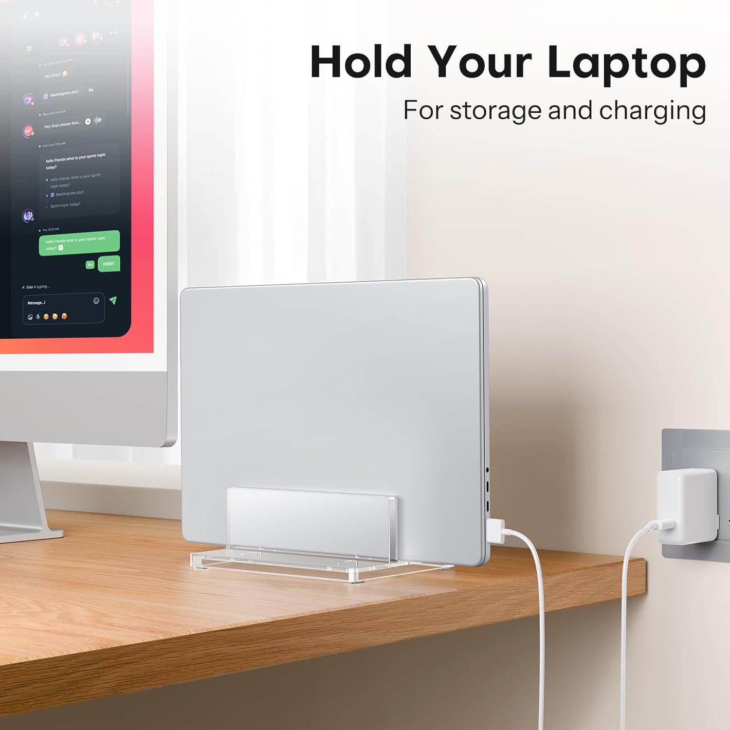 Soporte Vertical para Laptop OMOTON Acrílico Ajustable 17"