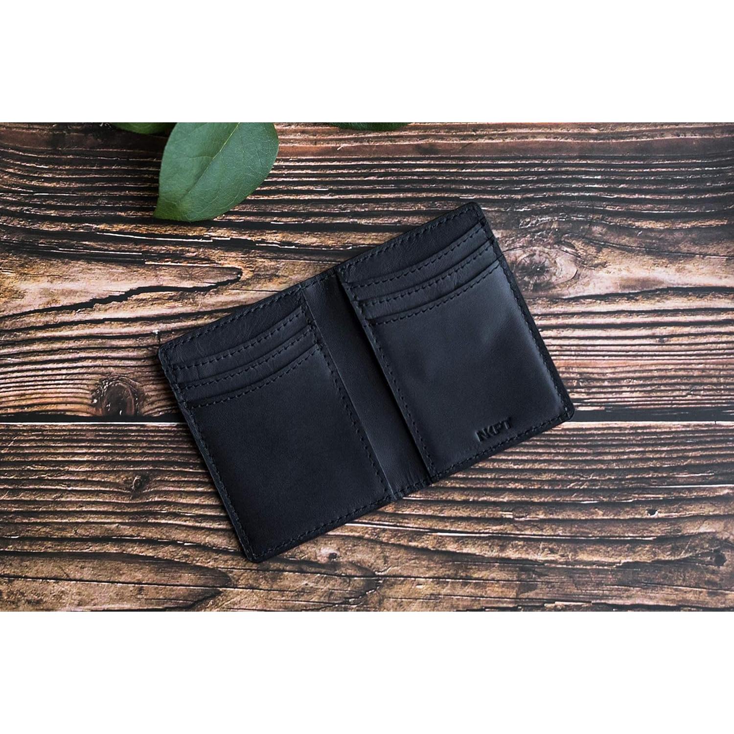 Billetera de Cuero Premium NKPT para Hombres con Bloqueo RFID