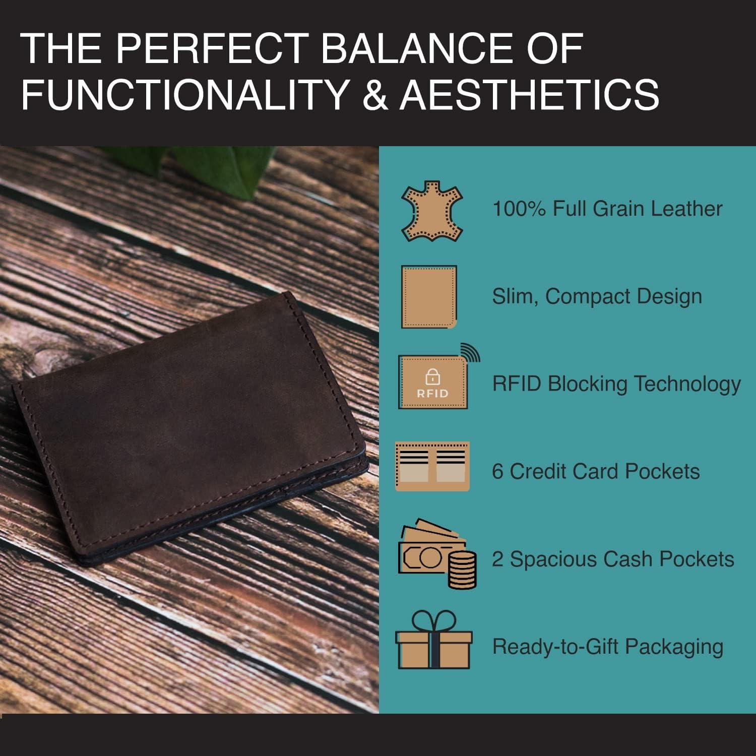 Billetera de Cuero Premium NKPT para Hombres con Bloqueo RFID