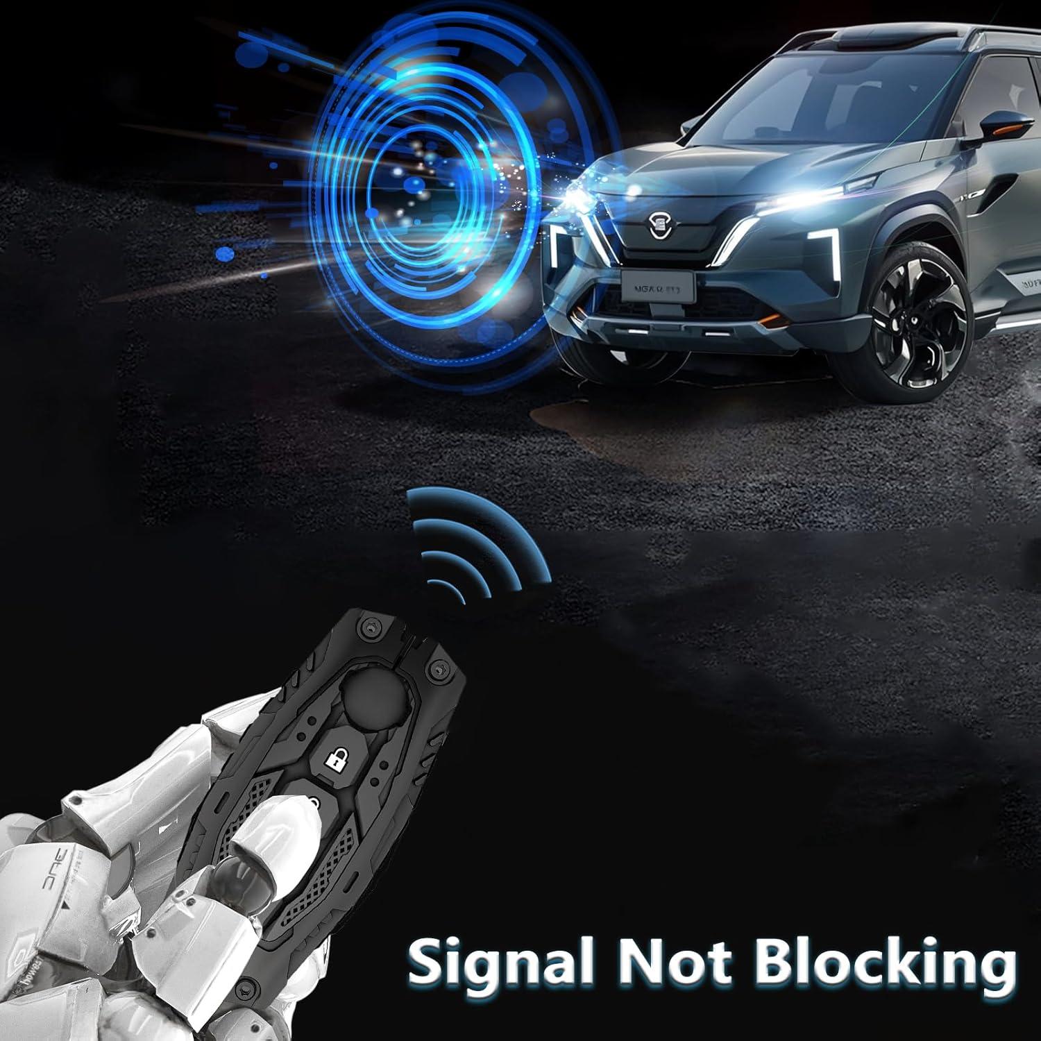 Funda de Llave de Coche Cavlobe para Nissan 4 Botones Negra