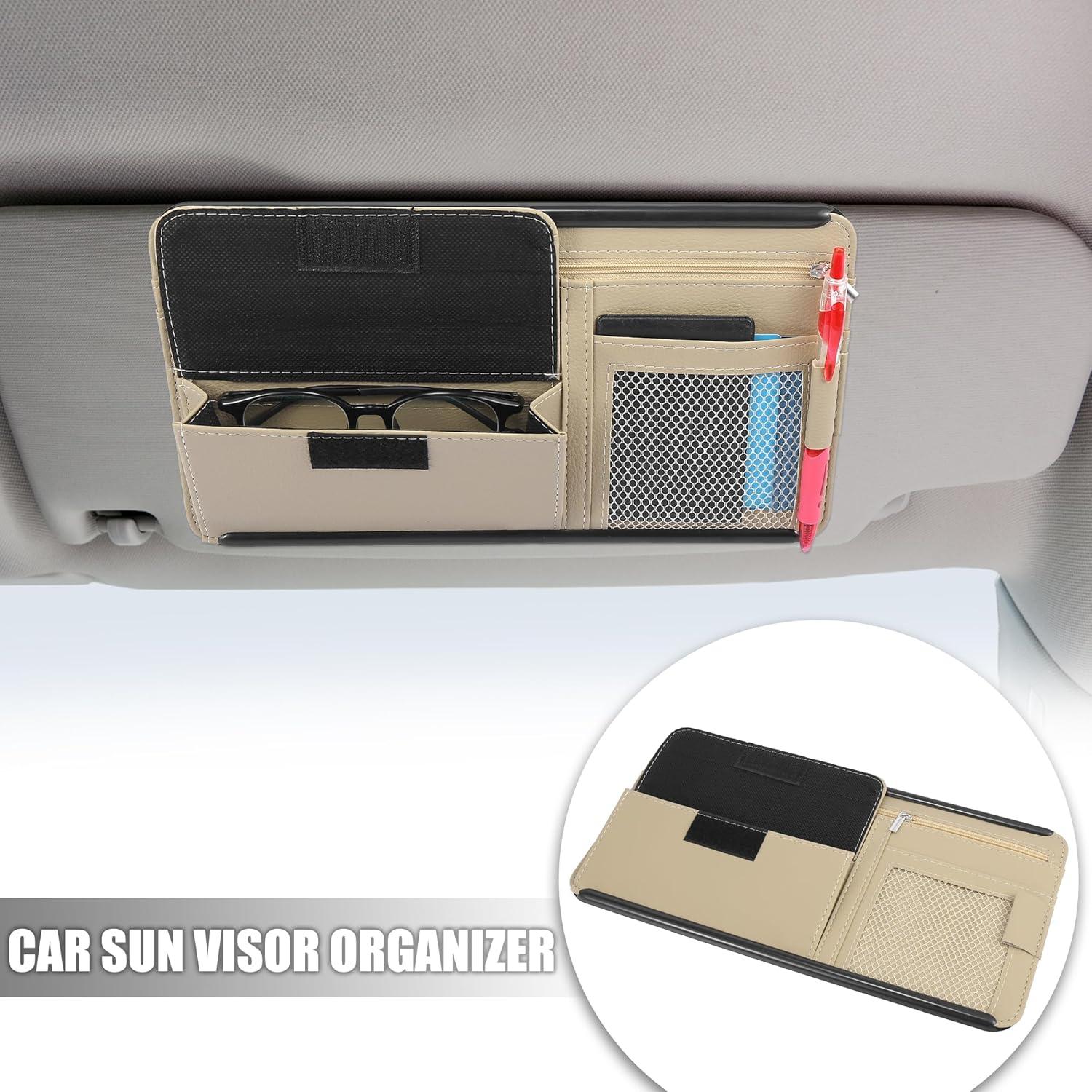 Organizador Universal para Visera del Coche X AUTOHAUX Beige