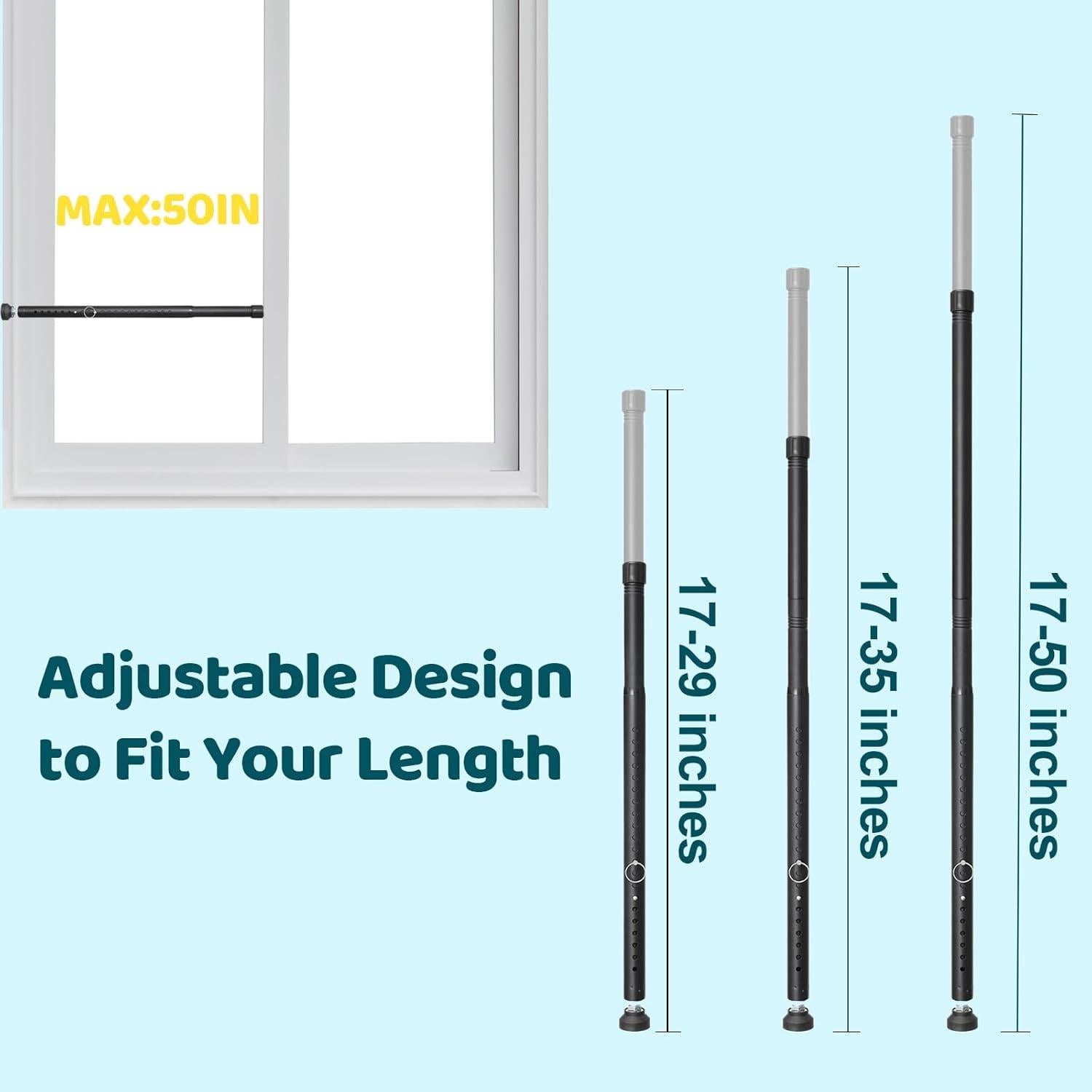 Barra de Seguridad POKUSI para Puertas Correderas 43-127 cm