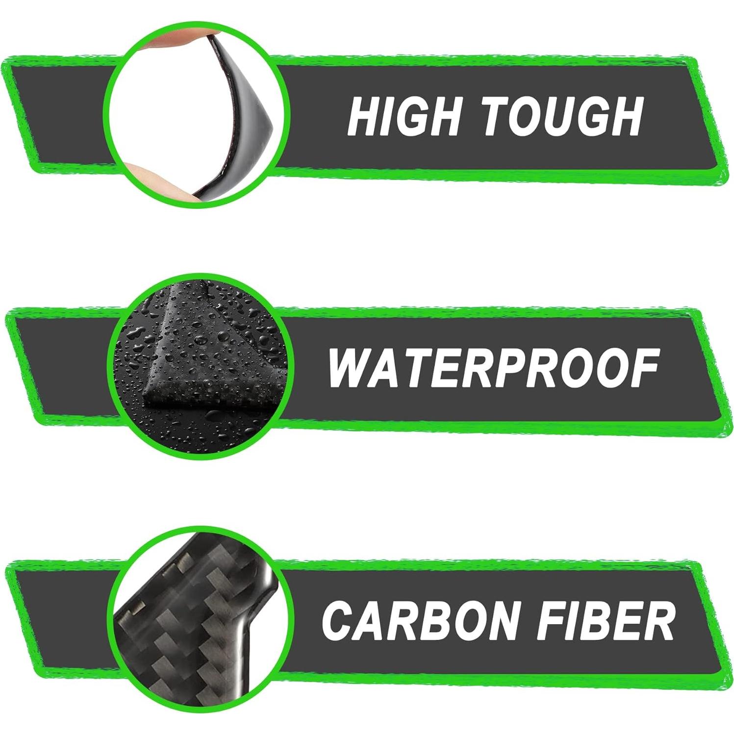 TOMALL Tiras Anticolisión para Puertas de Coche Fibra Carbono