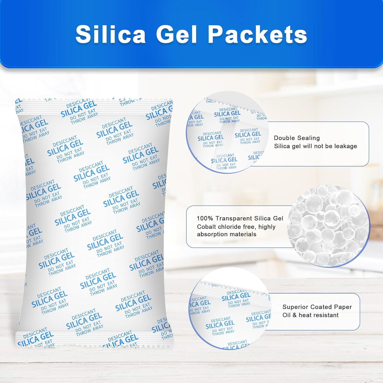 Paquetes de Gel de Sílice 600g - Suobo, 3 Unidades, Deshidratantes Reutilizables