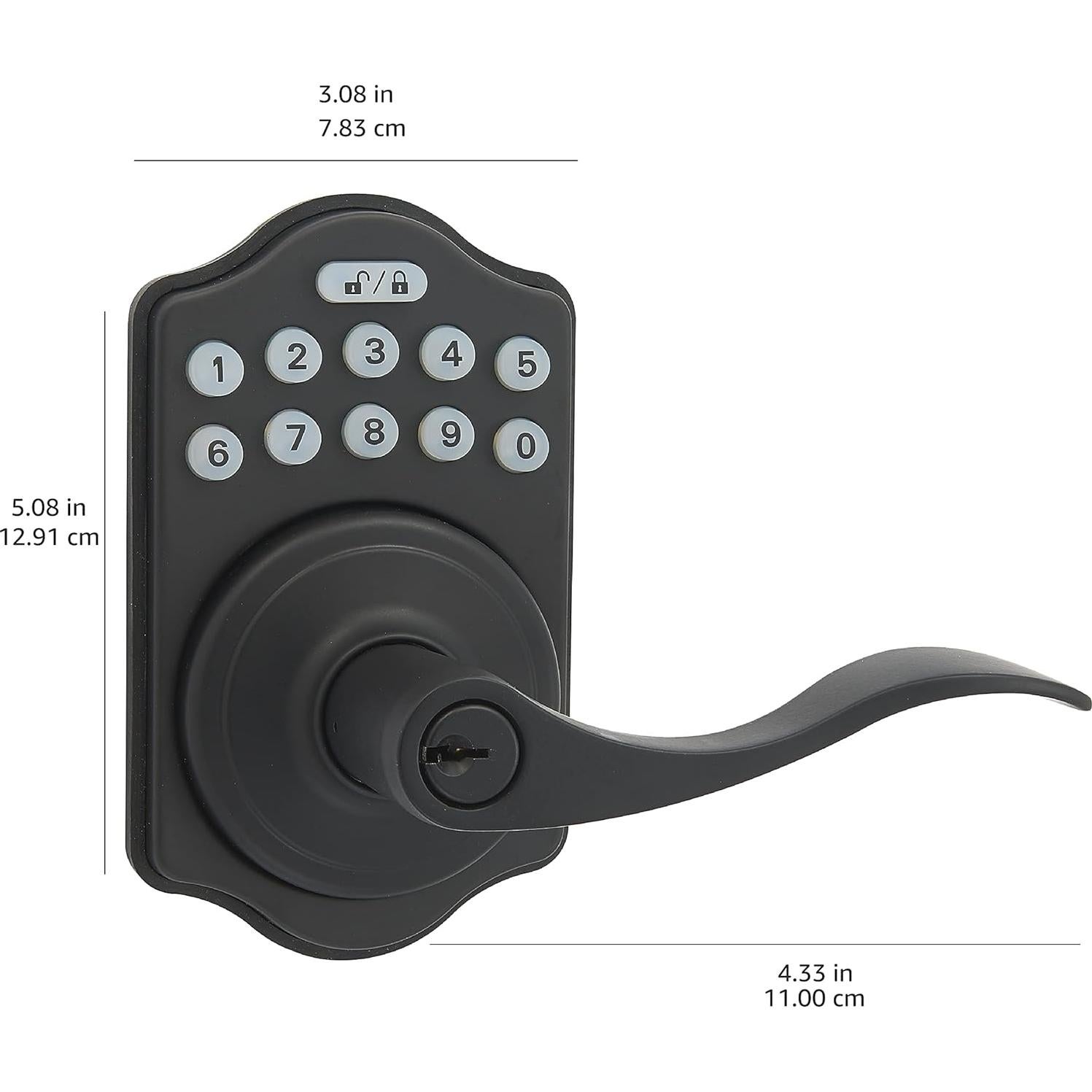 Cerradura Electrónica Sin Llave Amazon Basics PTQ4900 - Negro Mate