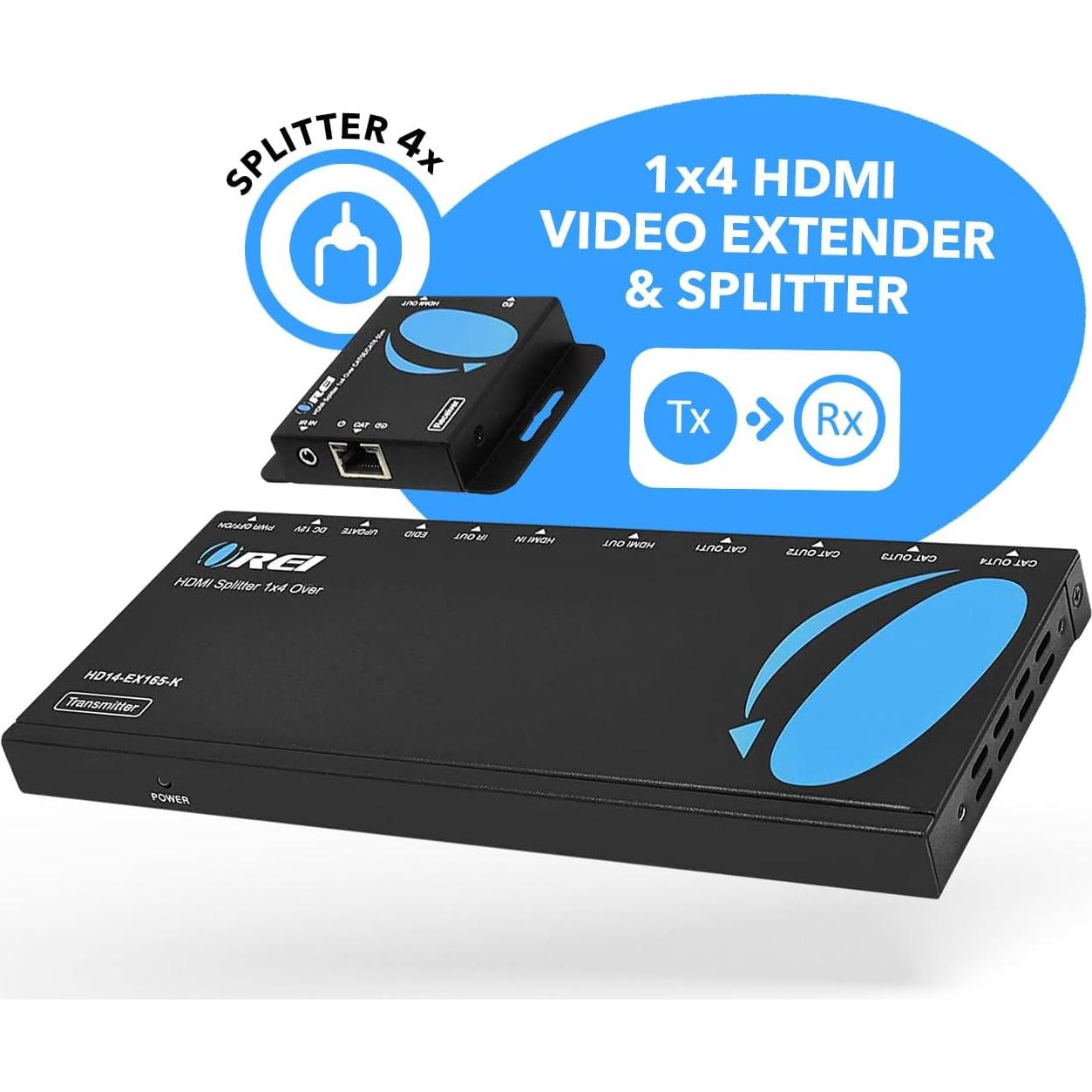 Divisor Extensor HDMI OREI HD14-EX165-K 4K 1x4 hasta 50m