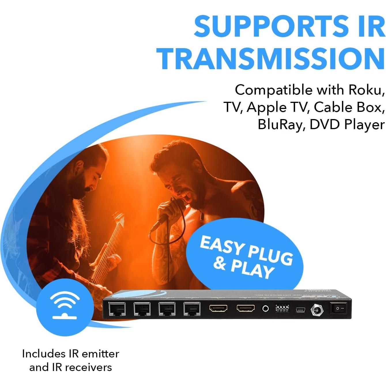 Divisor Extensor HDMI OREI HD14-EX165-K 4K 1x4 hasta 50m