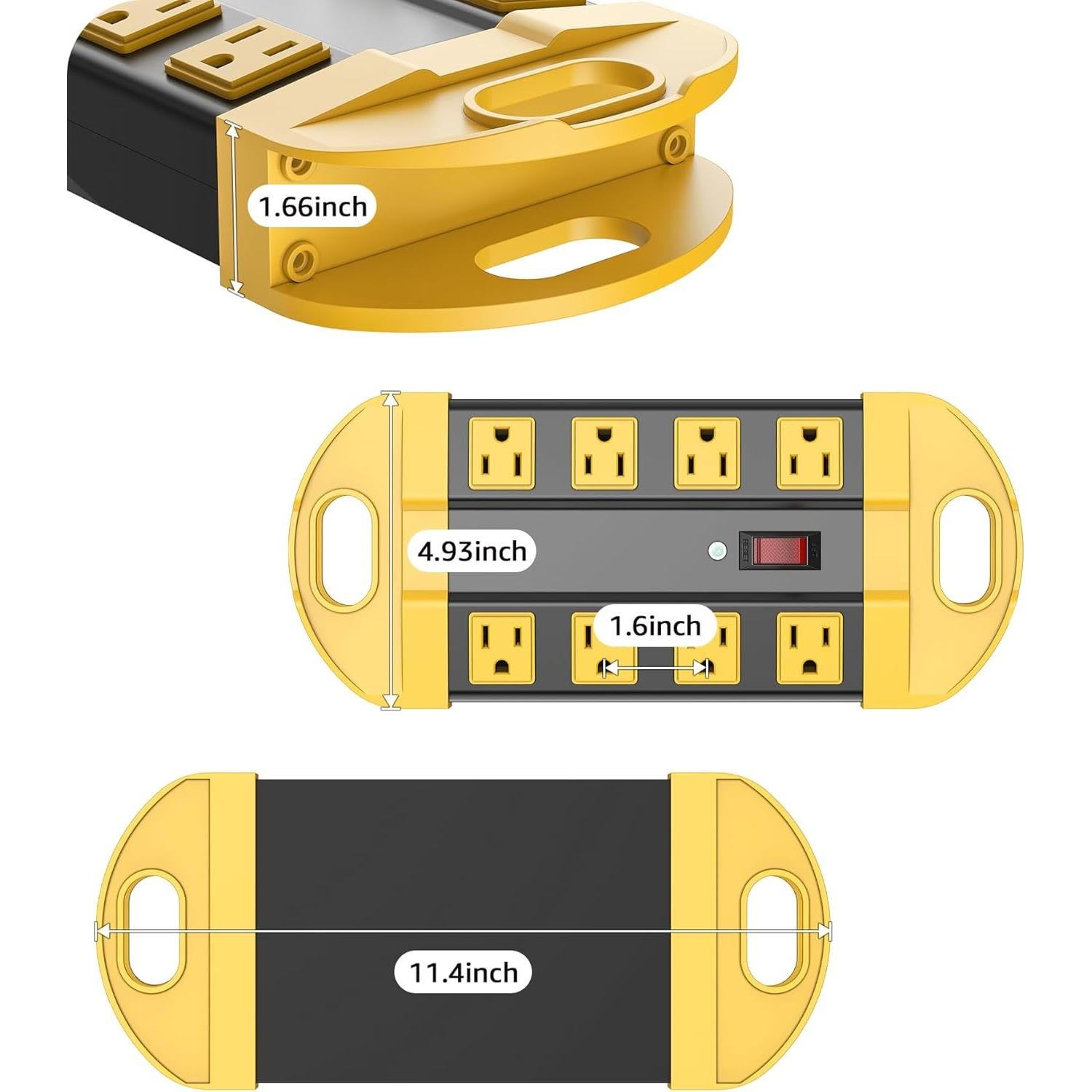 Regleta de Potencia CCCEI 8 Salidas 15A 1.83m con Protección