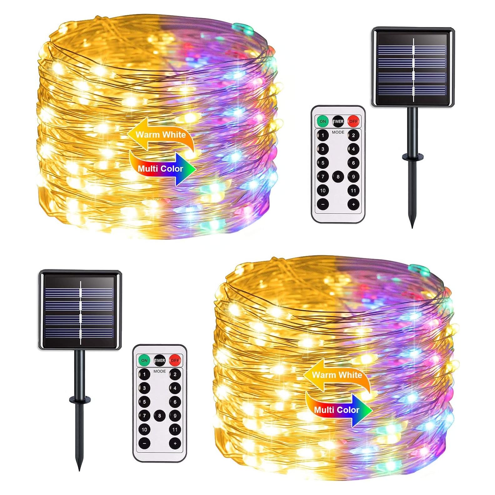 Luces de Navidad Solares JMEXSUSS 100 LED 10m IP44