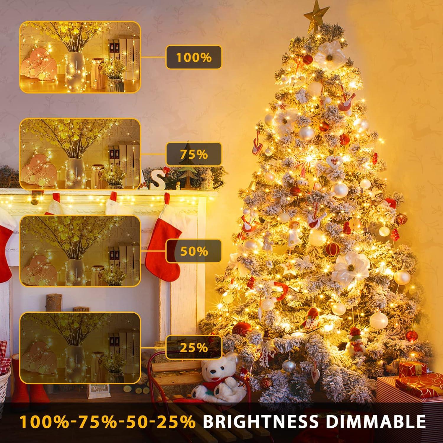 Luces de Navidad Solares JMEXSUSS 100 LED 10m IP44
