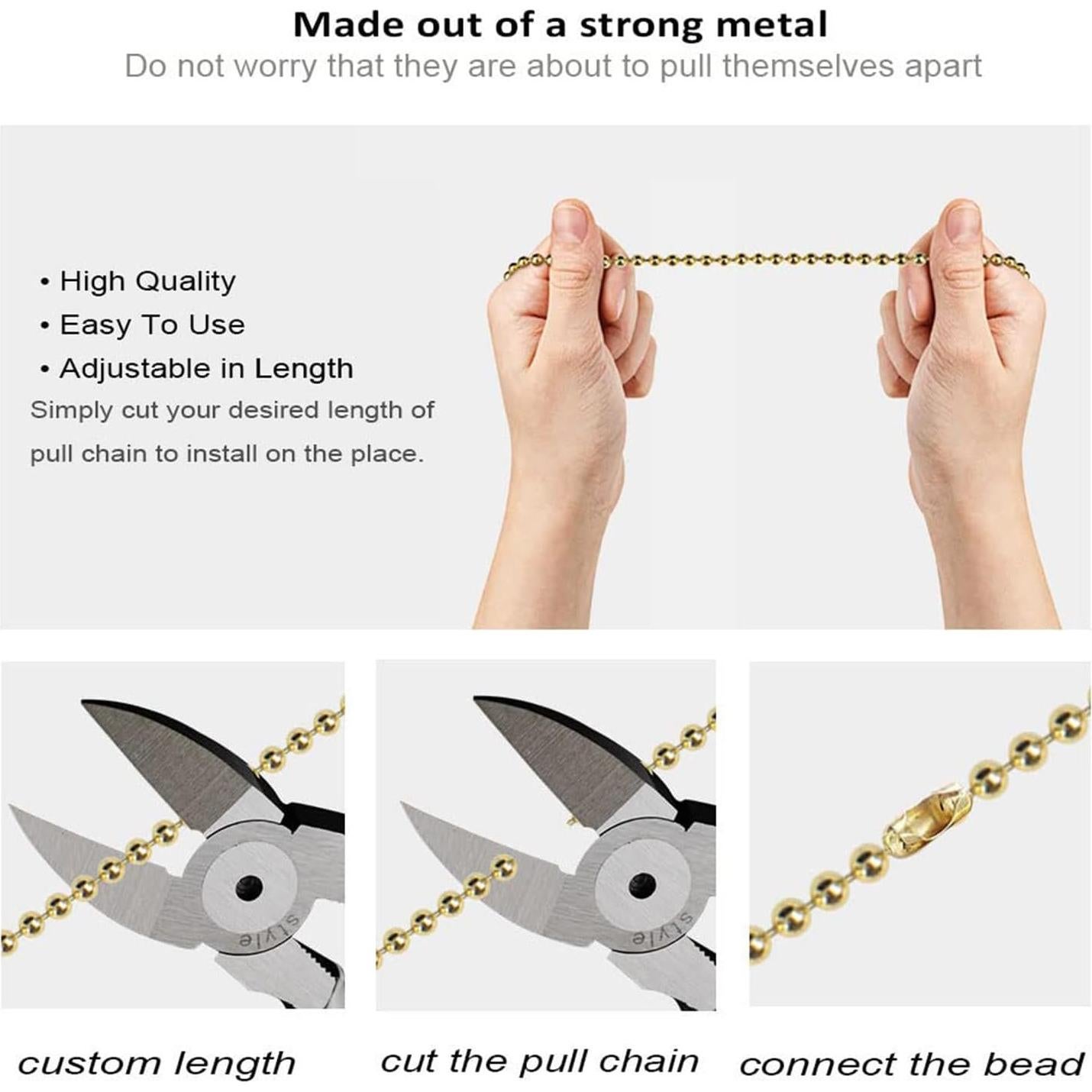 Cadena de Tirar para Ventilador de Techo Aoprofree 34.5 cm Cobre