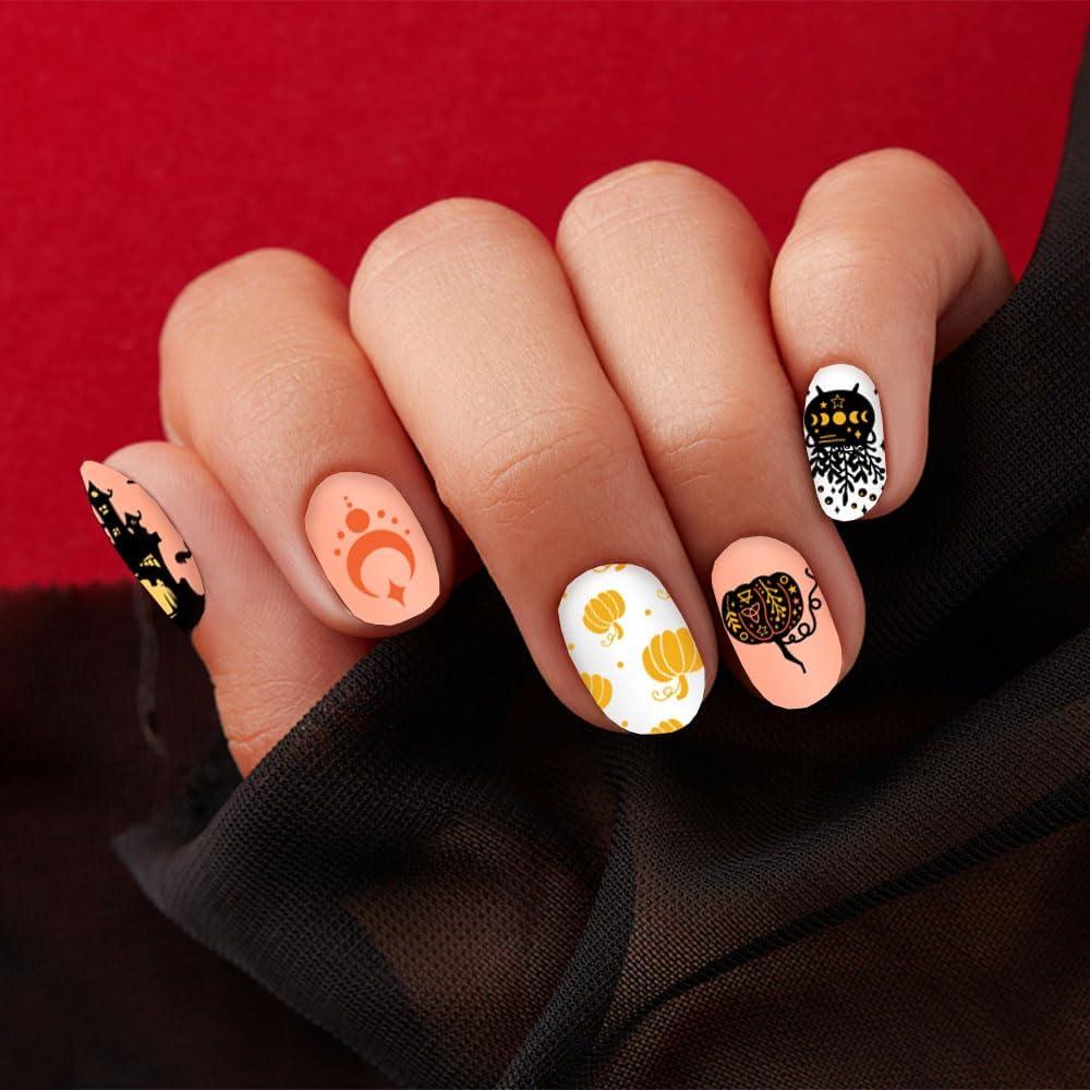 Set de 6 Placas de Estampado de Uñas Halloween Hying - Acero Inoxidable