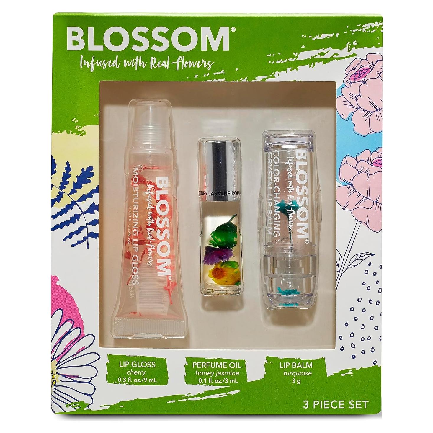 Set de Brillo Labial y Aceite de Perfume Blossom - 3 Aromas