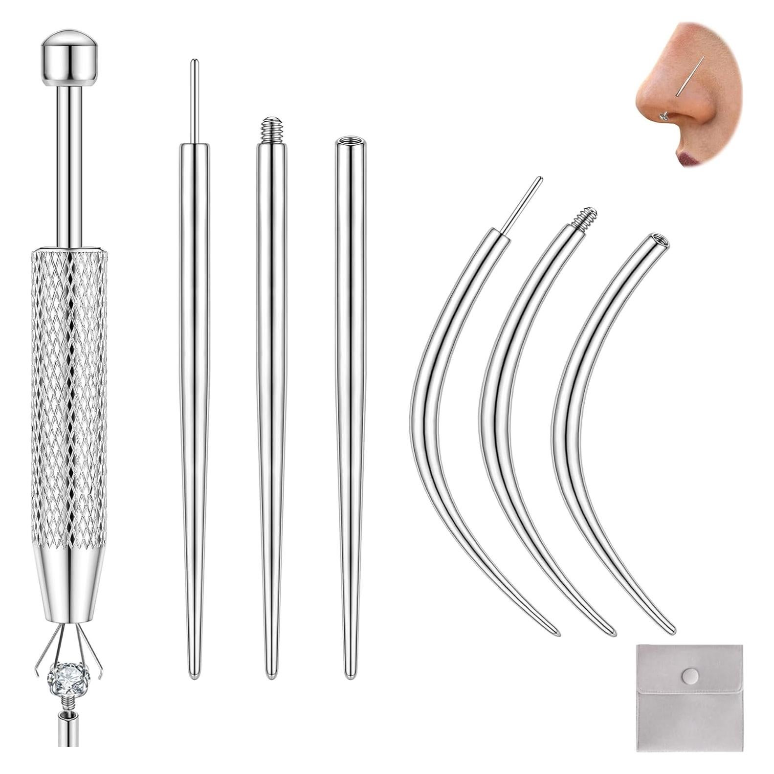 Kit de Herramientas de Piercing 14G 16G 18G 20G Acero Quirúrgico