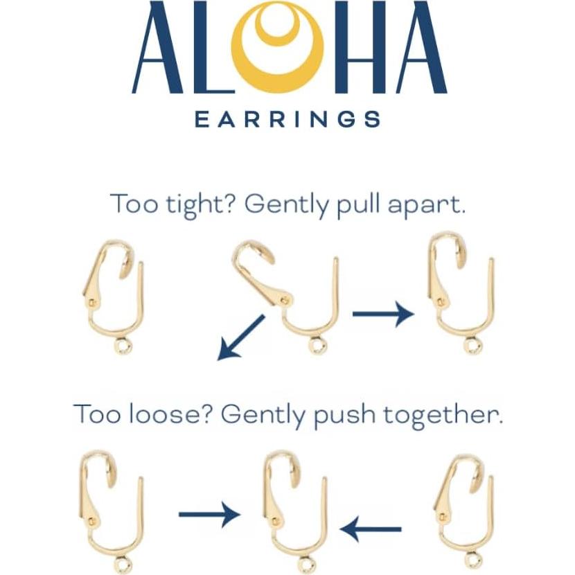 Pendientes de Clip de Plata Aloha Earrings, Hipoalergénicos y Ligeros