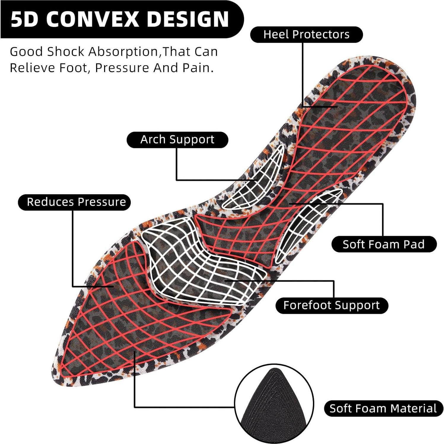 4 Pares Plantillas Transpirables Geyoga 25.5 cm para Tacones