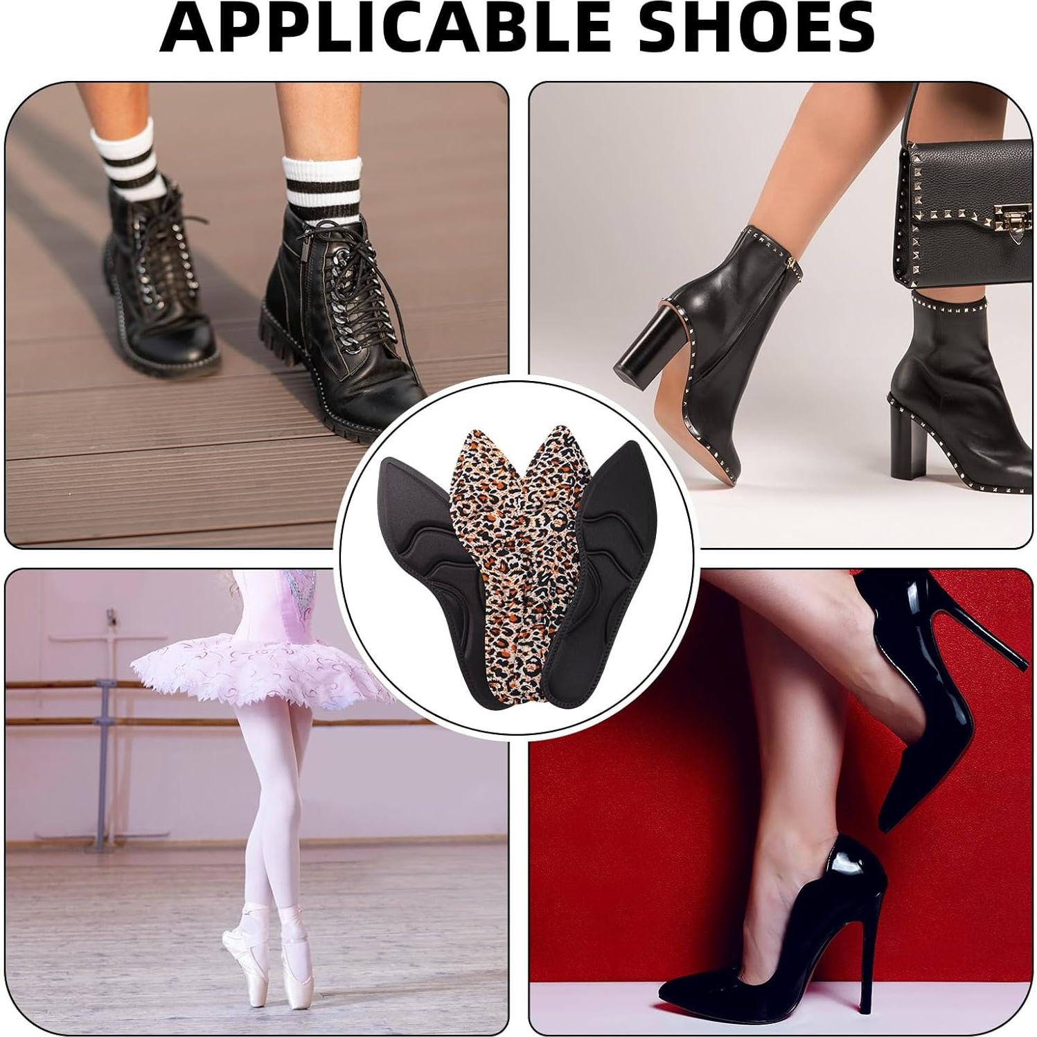 4 Pares Plantillas Transpirables Geyoga 25.5 cm para Tacones