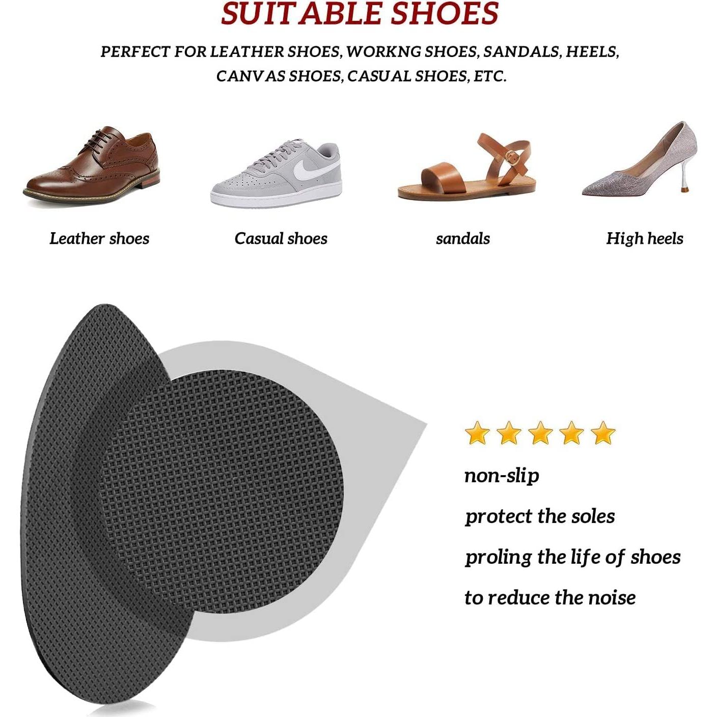 Agarradores de Zapatos Riootlnm Antideslizantes de Gel Negro - 3 Pares