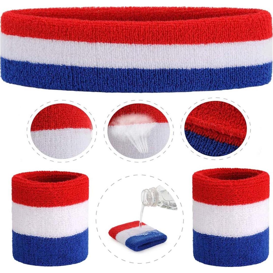 Set de 6 Pulseras y Diademas de Sudor ONUPGO - Algodón Absorbente