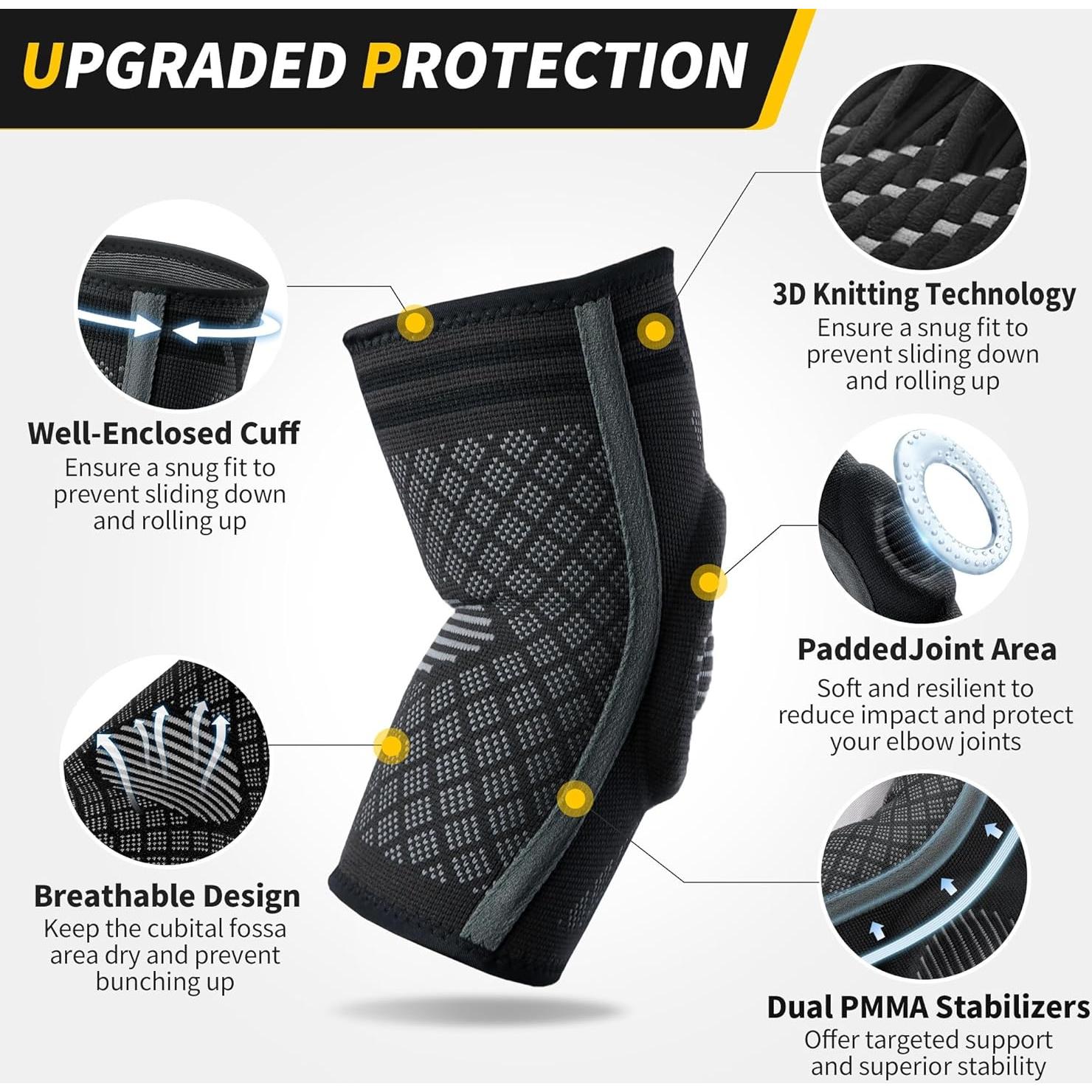 Faja de Codo CAMBIVO para Tendinitis y Codo de Tenista - 2 Paquetes