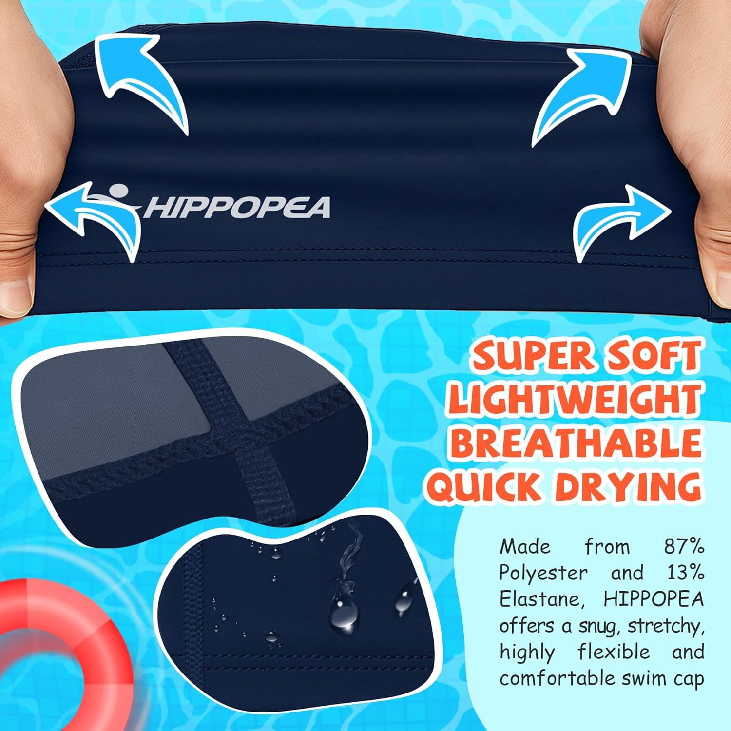 Gorro de Natación HIPPOPEA Unisex Azul Profundo Transpirable