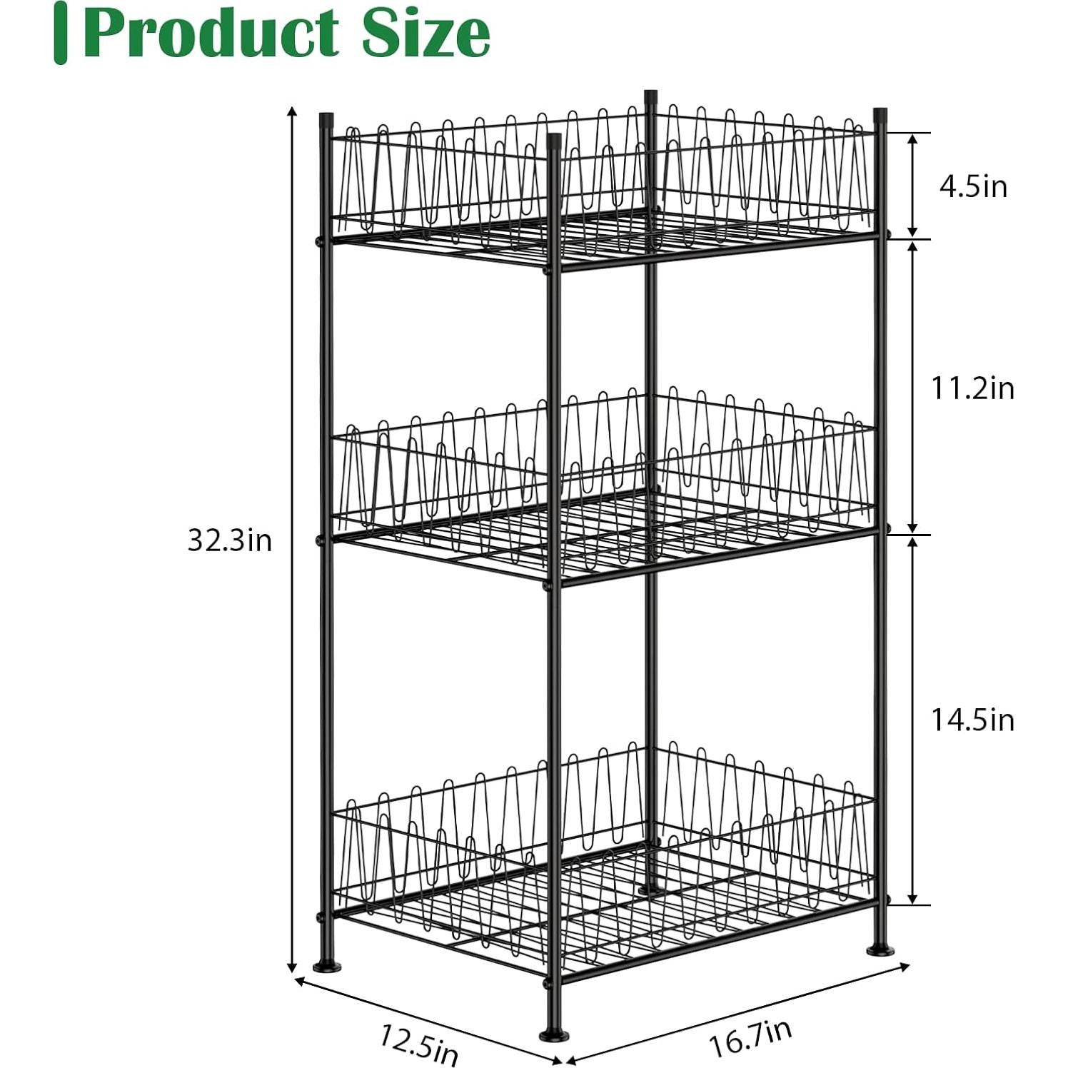Organizador de Botellas de Agua ETELI 3 Niveles Metal Negro