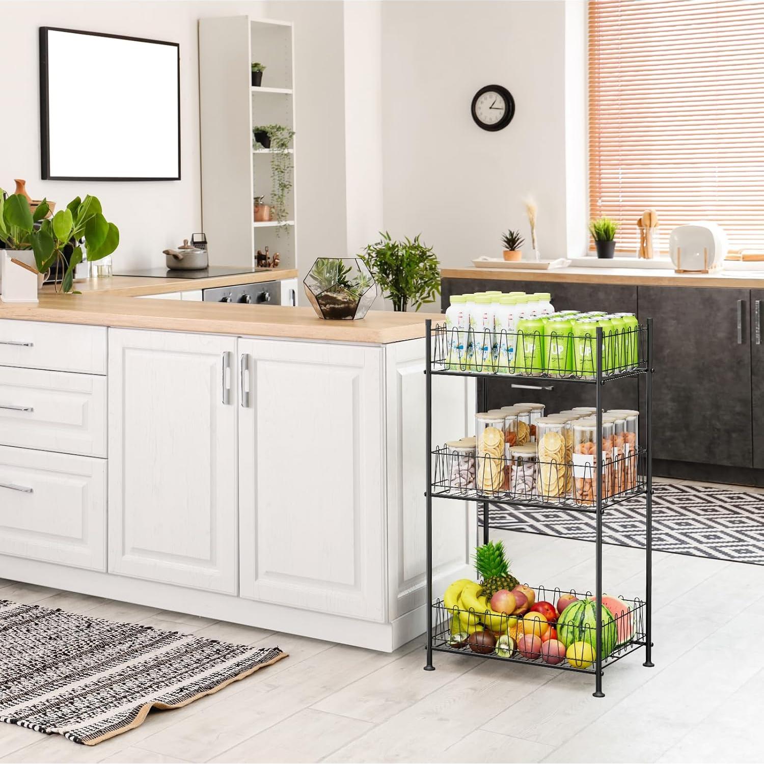 Organizador de Botellas de Agua ETELI 3 Niveles Metal Negro