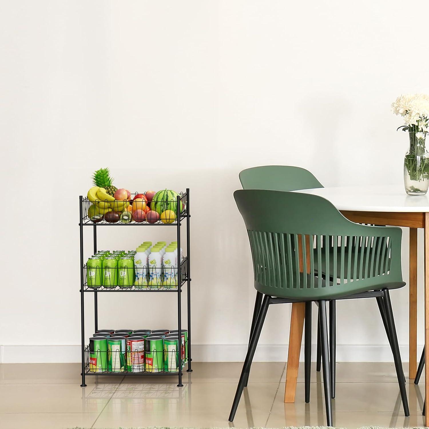 Organizador de Botellas de Agua ETELI 3 Niveles Metal Negro