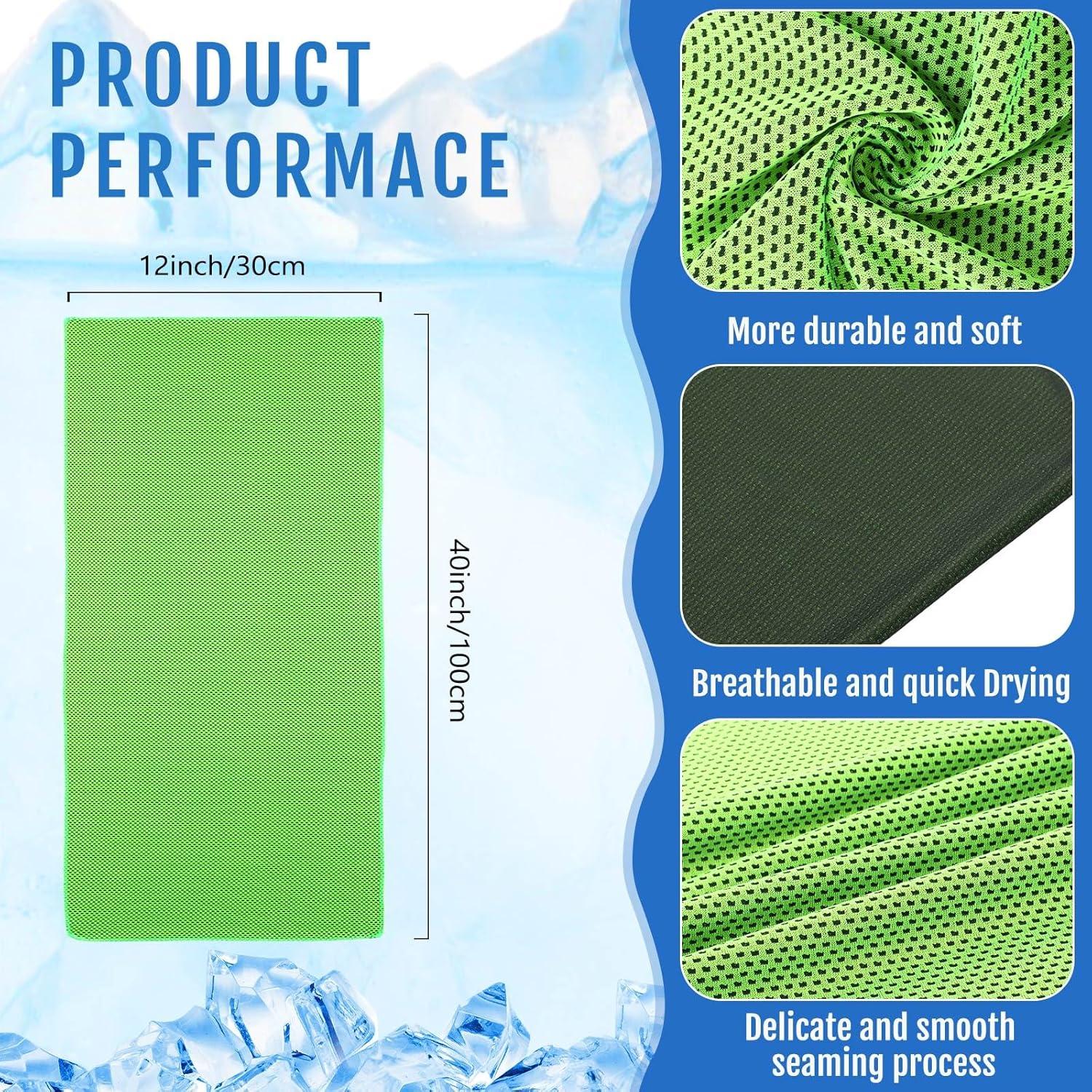 Toallas Enfriadoras Hosuly 4 Piezas 101.6x30.5cm Verde