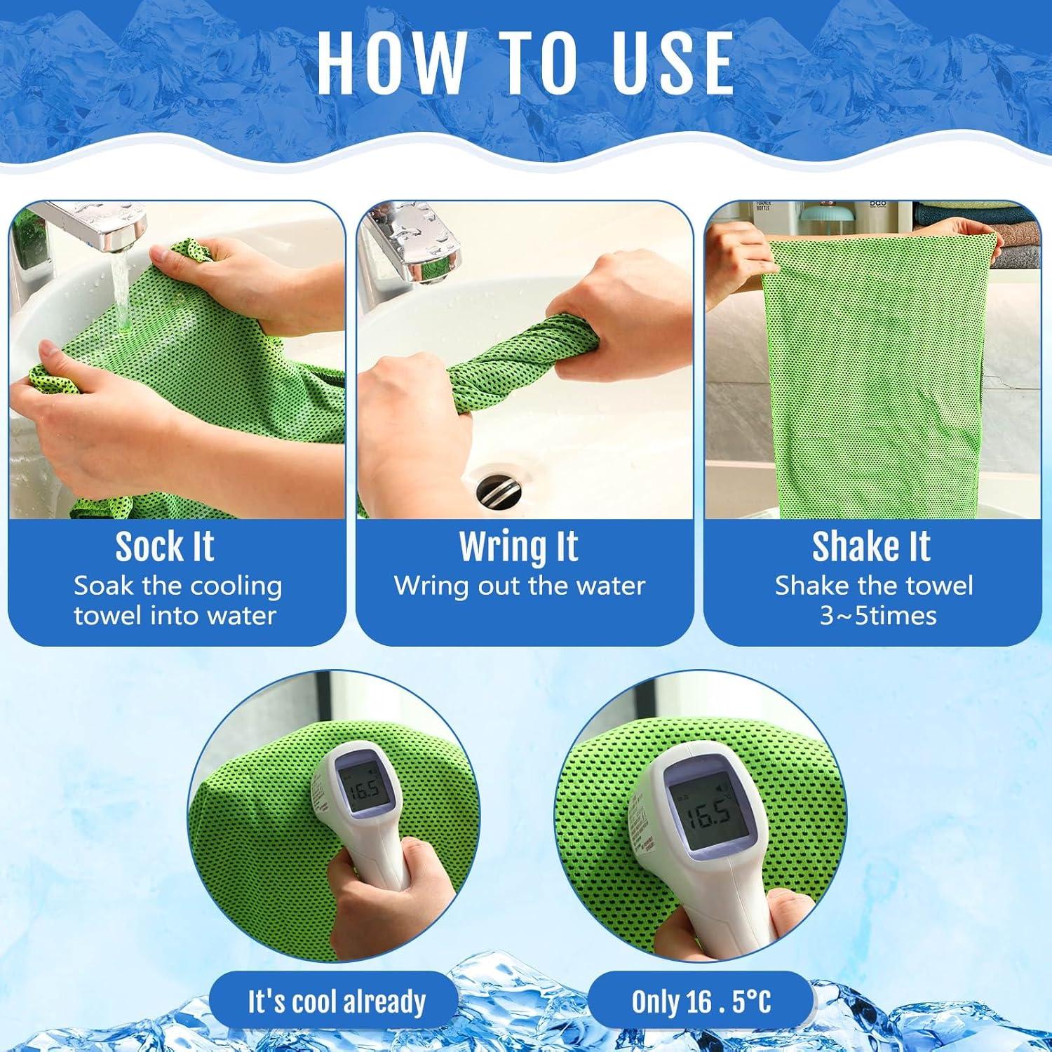 Toallas Enfriadoras Hosuly 4 Piezas 101.6x30.5cm Verde