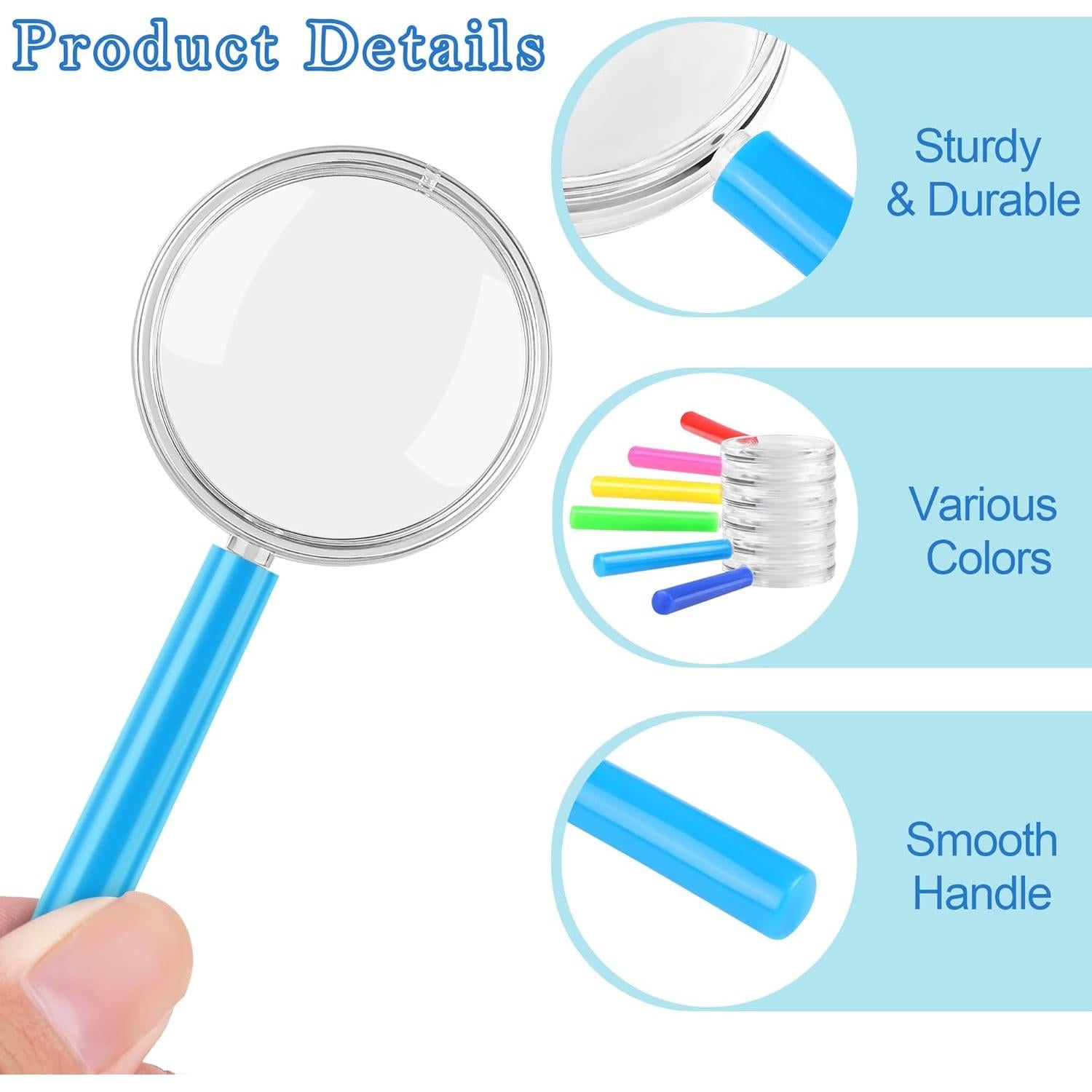 Lentes de Aumento Plásticos Aodaer 3X 12 Paquete Coloridos