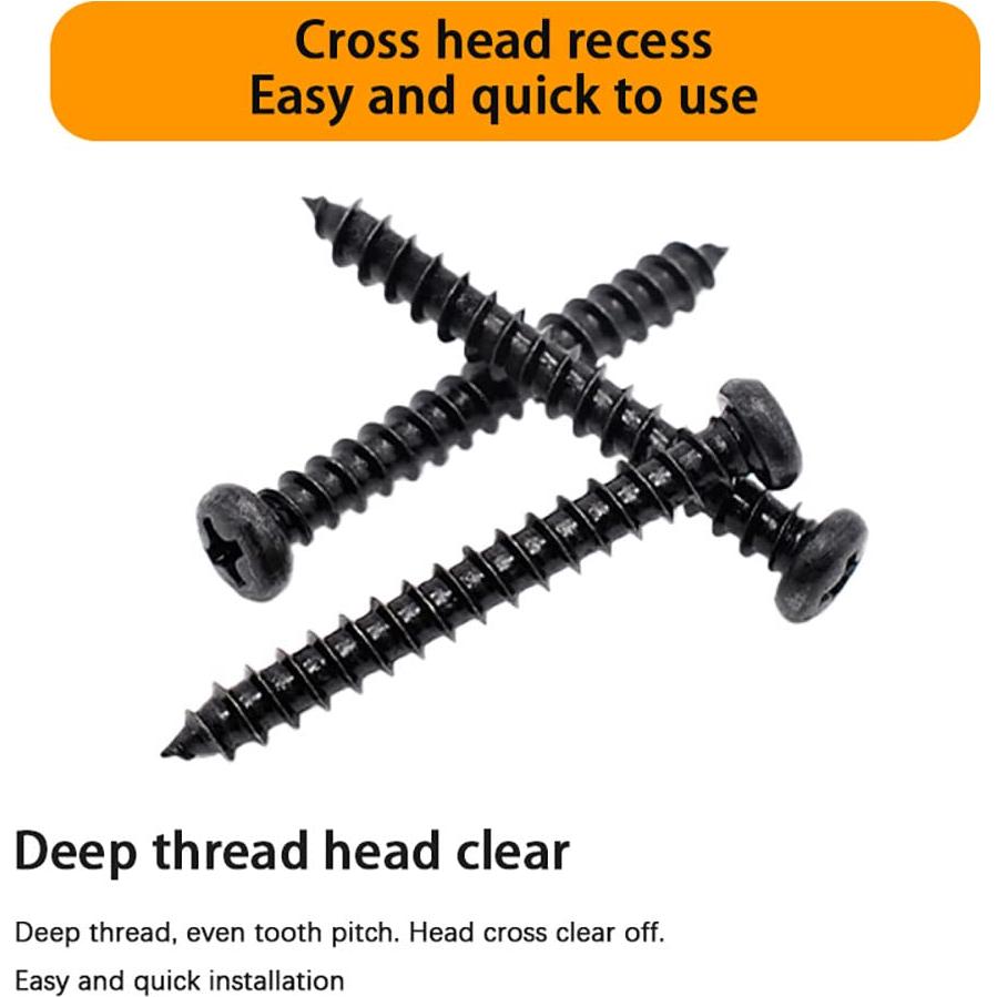 Kit de Tornillos de Madera Indprod 440 pcs M3 M4 M5 Acero