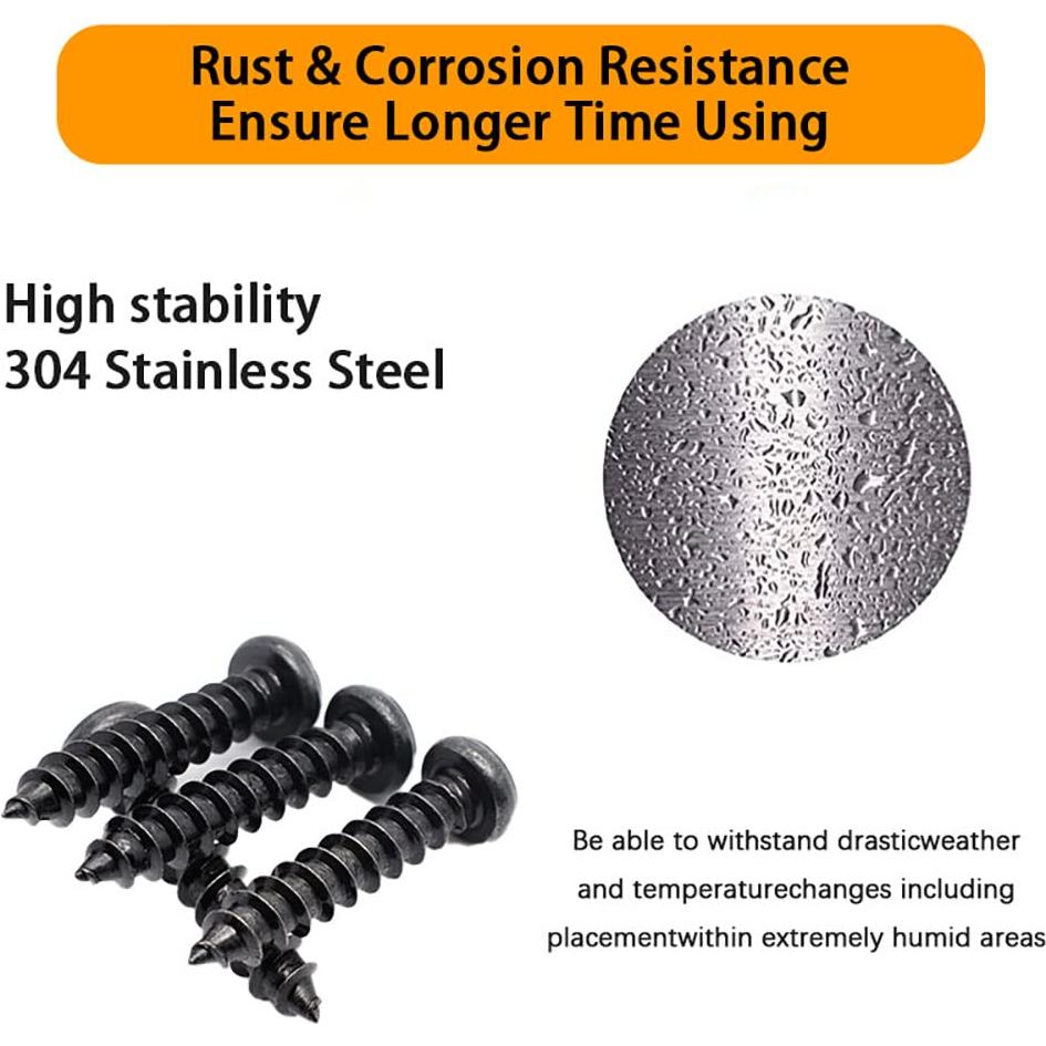 Kit de Tornillos de Madera Indprod 440 pcs M3 M4 M5 Acero